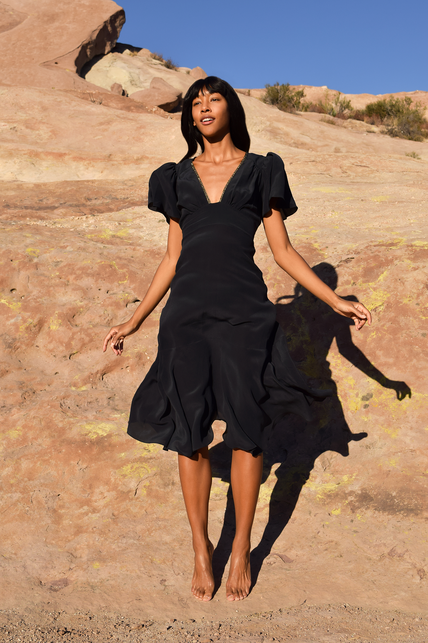 Iris in Block Silk in Black