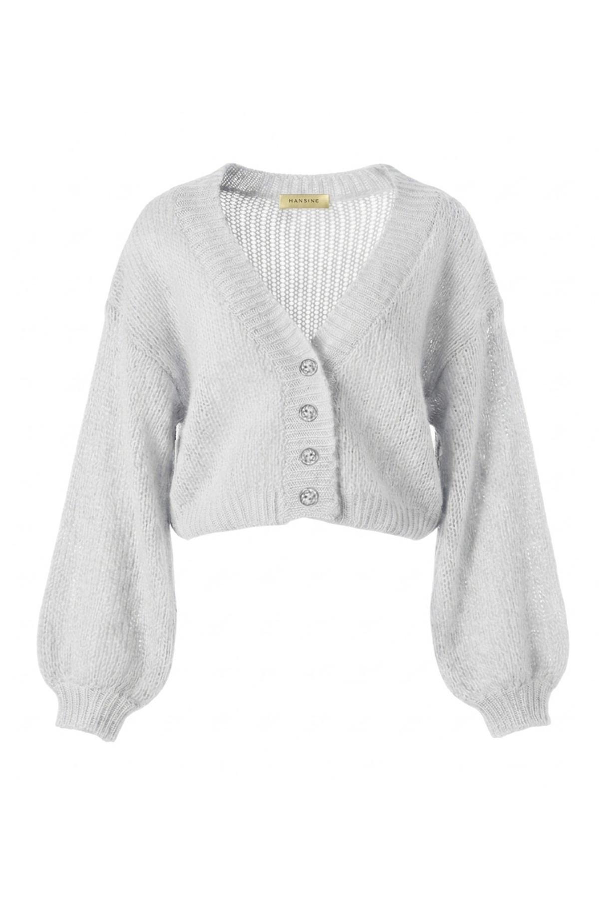 Cropped Cardigan in Silver
