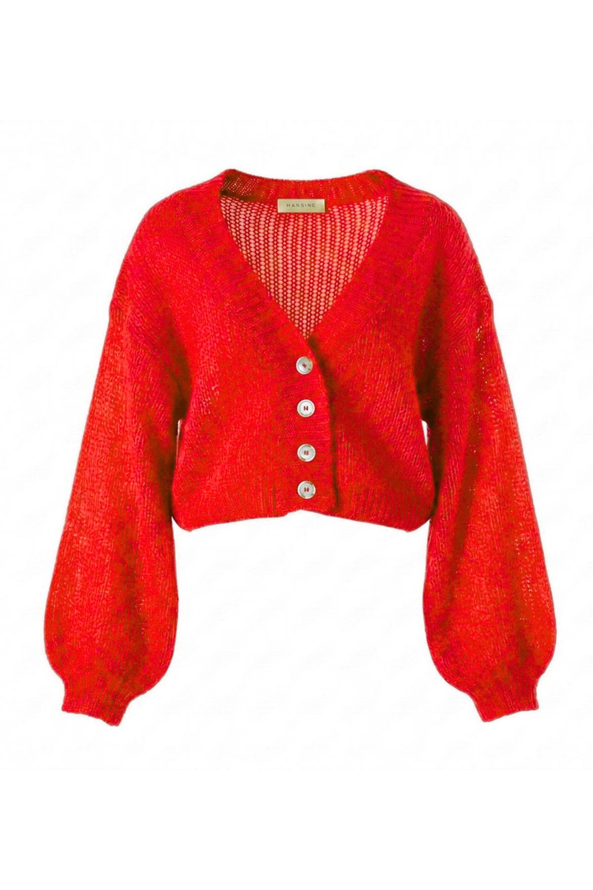 Cropped Cardigan in Fire Red
