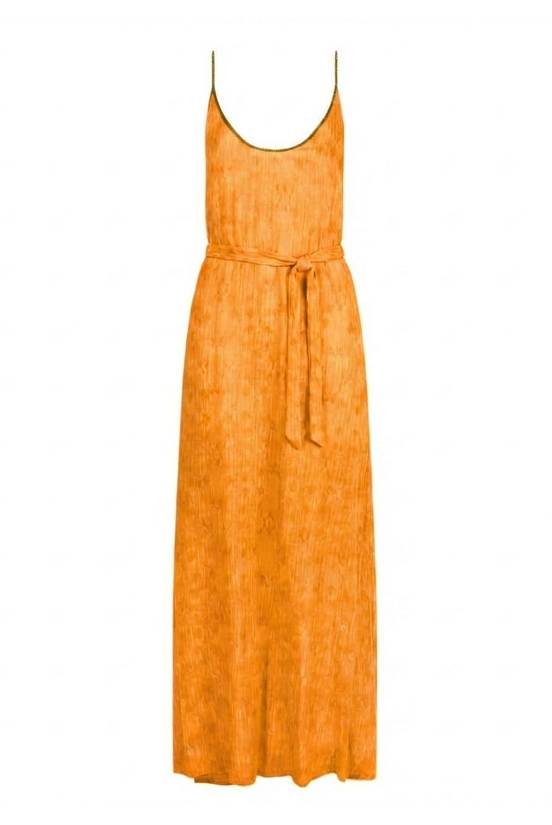 Hestia Dress in Tangerine Feather Print