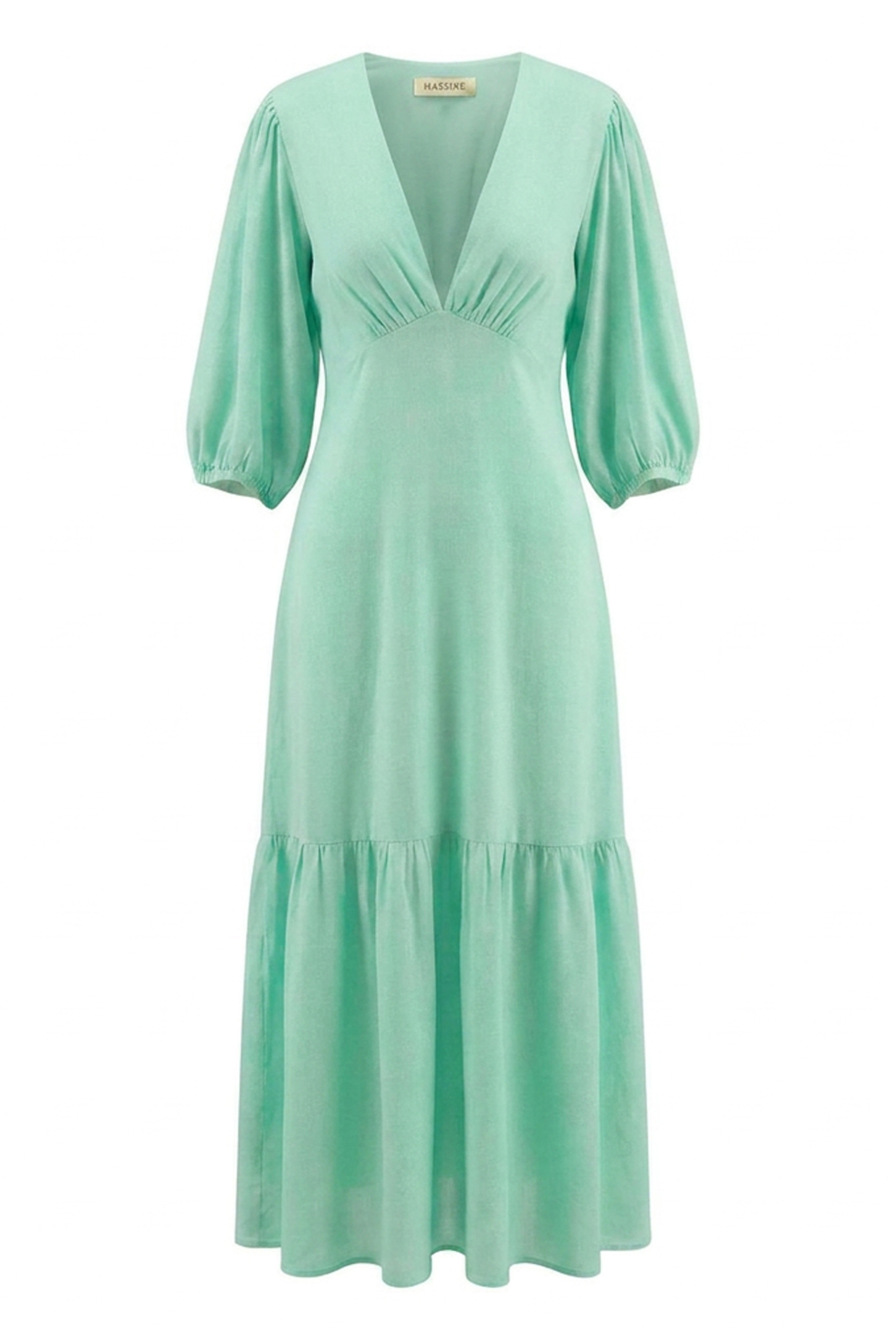 Aura Dress in Aqua Peacock Print