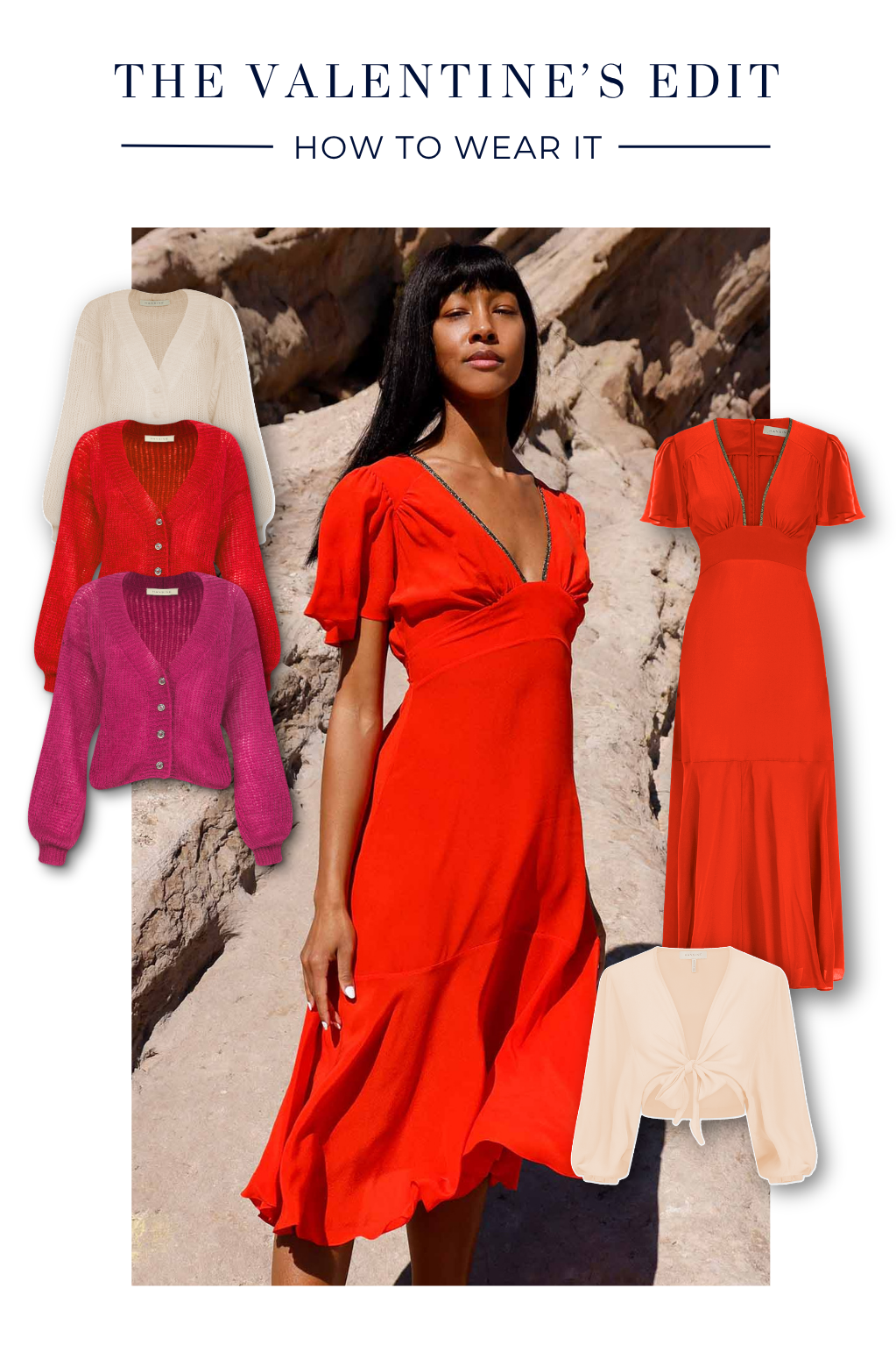 Iris Dress in Fire Red Silk