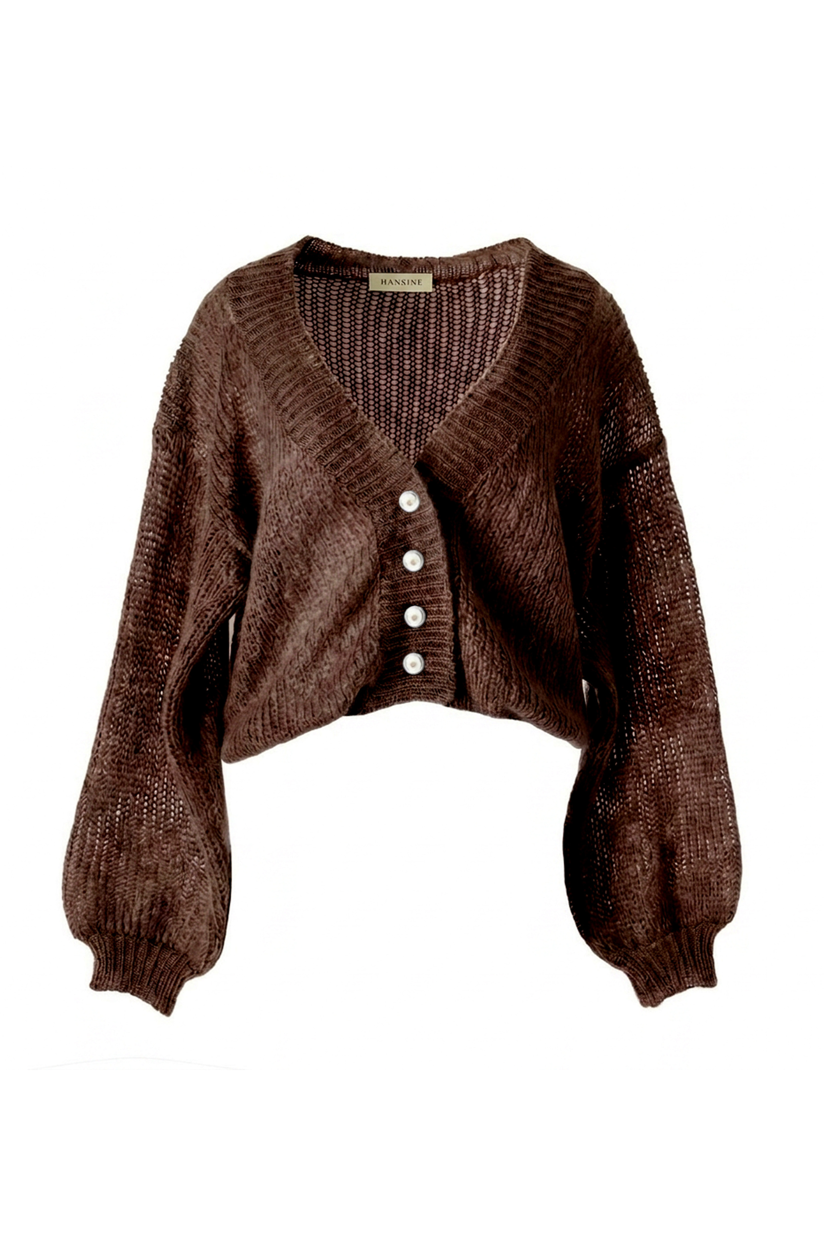 Cropped Cardigan in Chocolate