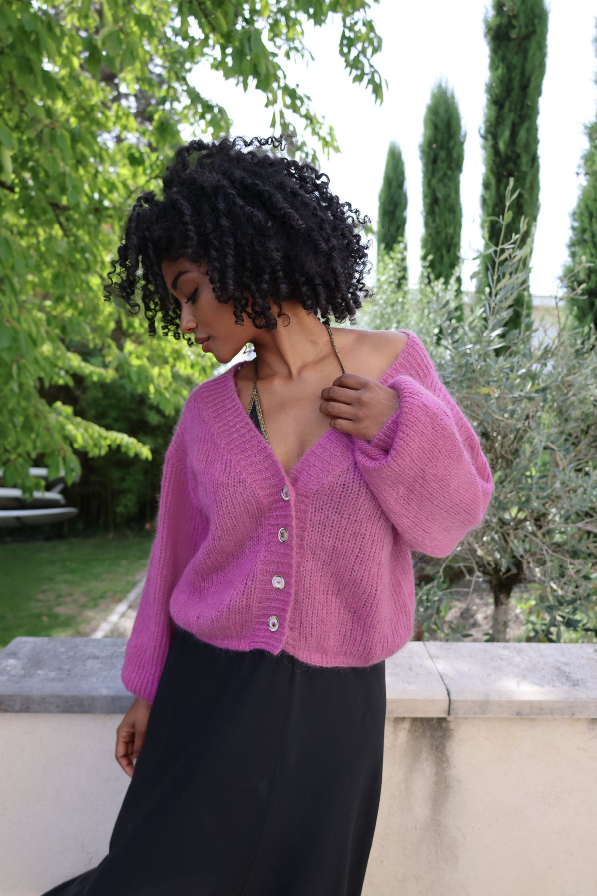Cropped Cardigan in Heather