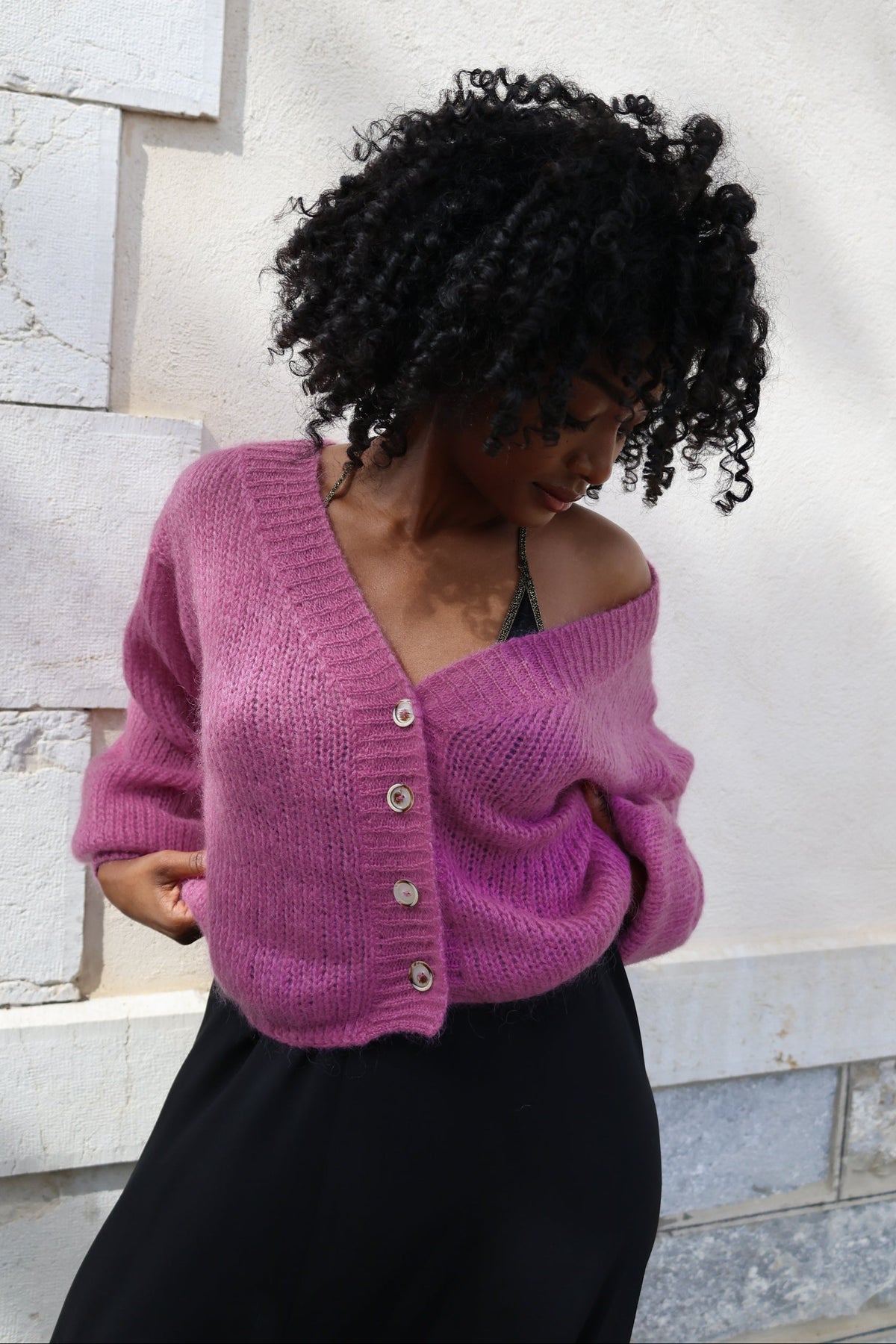 Cropped Cardigan in Heather