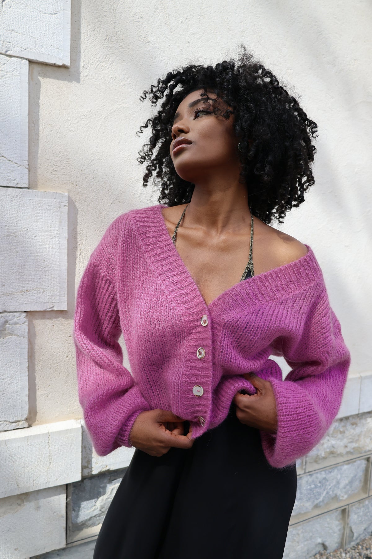 Cropped Cardigan in Heather