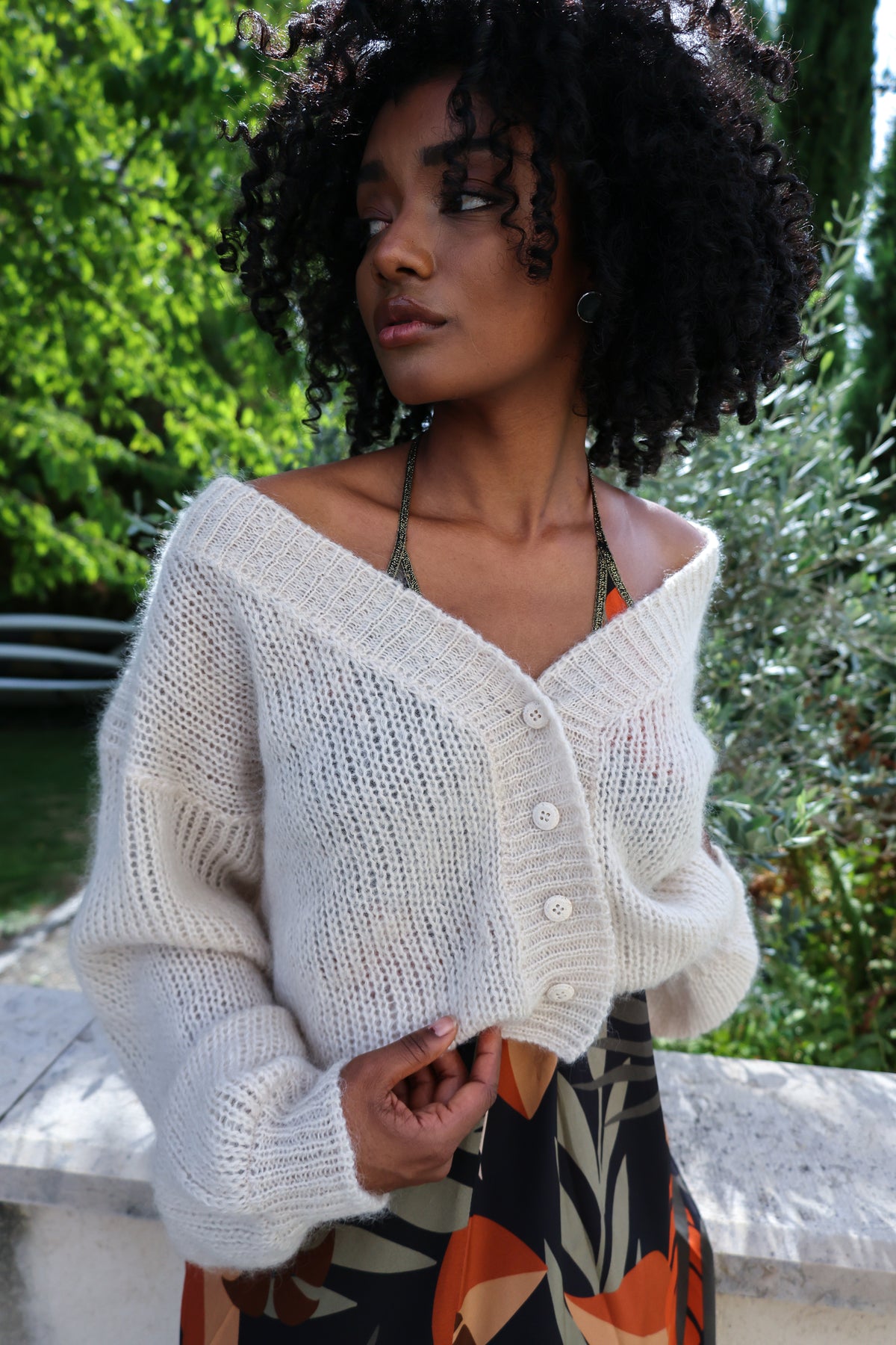 Cropped Cardigan in Clotted Cream