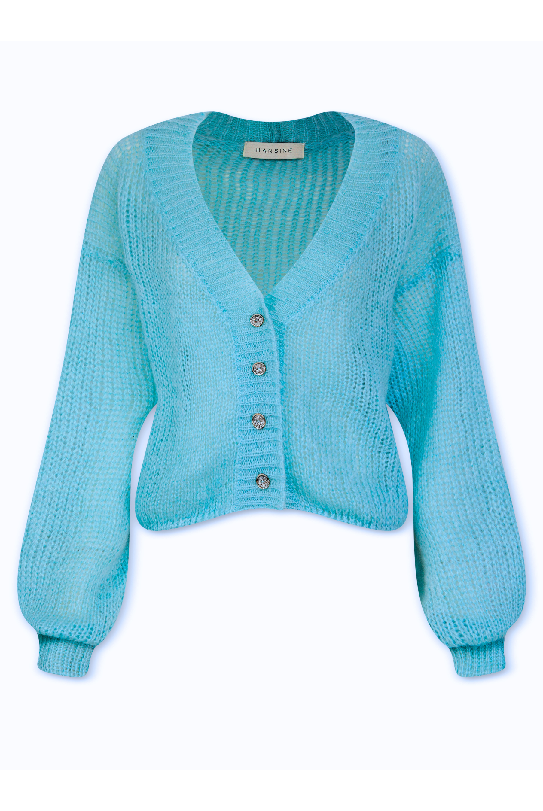 Cropped Cardigan in Caribbean Blue