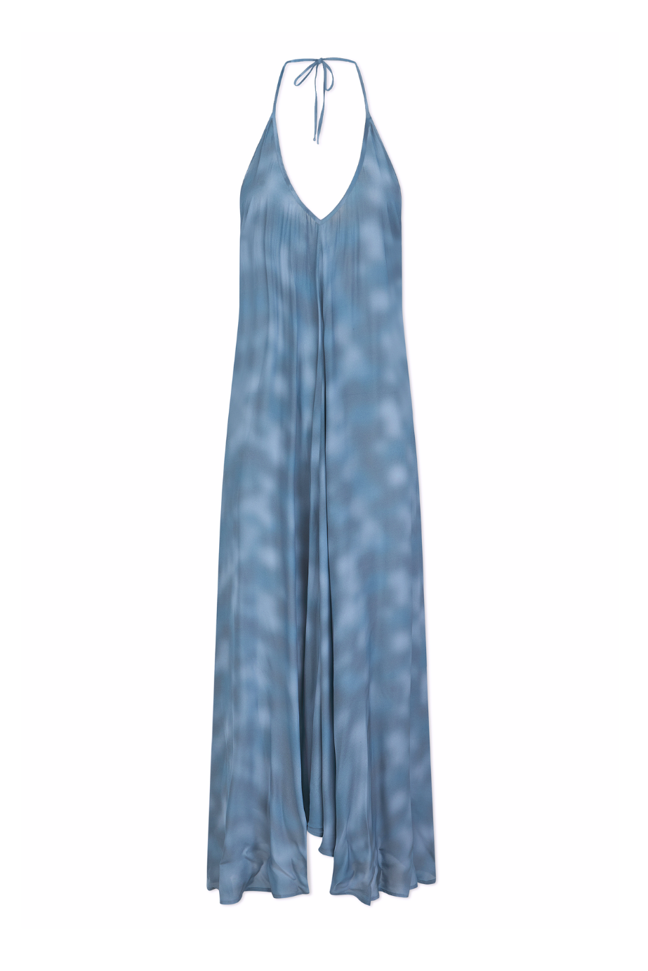 Rhodes Dress in Blue Watercolour Print