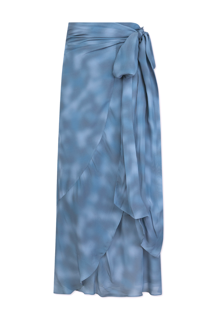 Calypso Skirt in Blue Watercolour Print