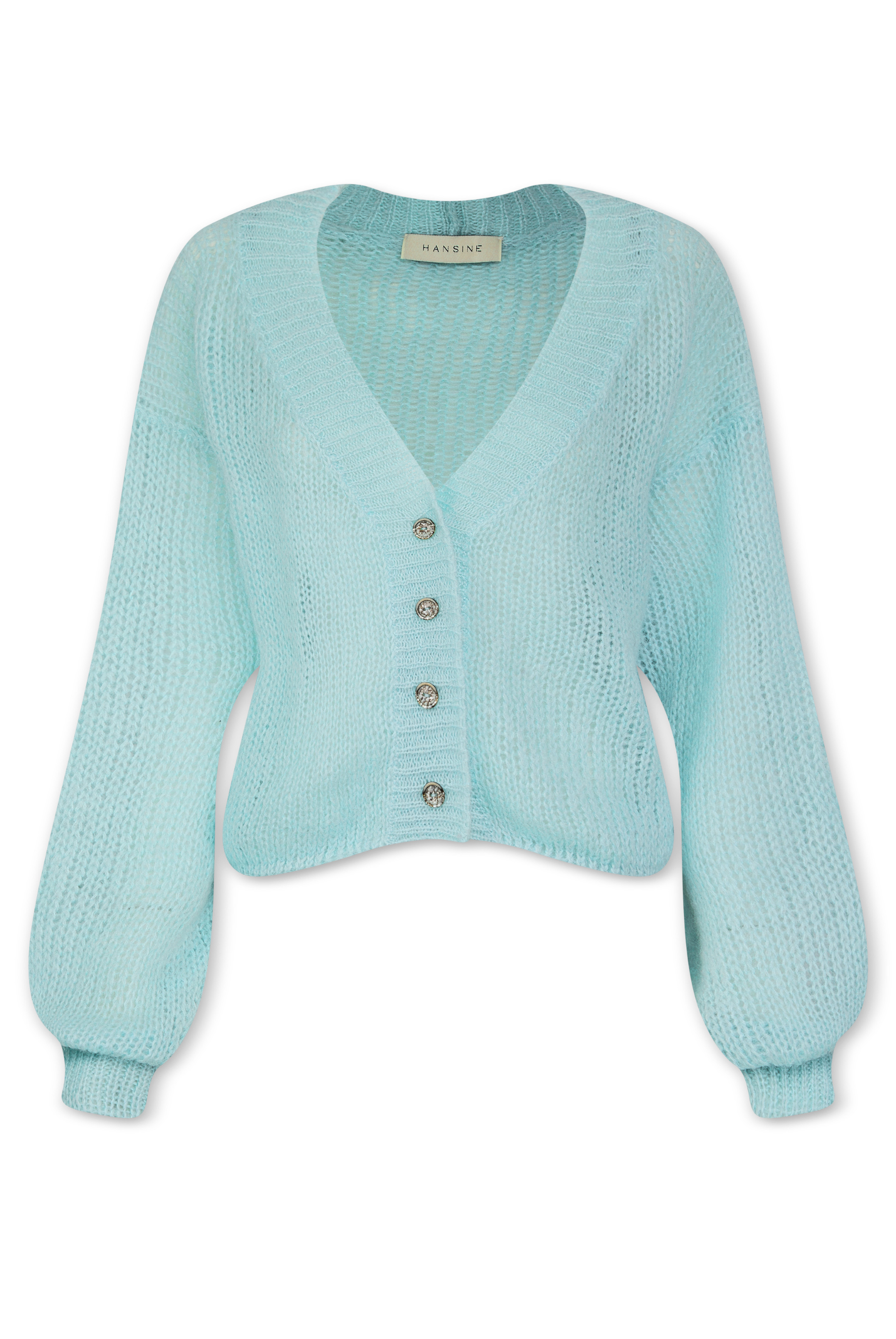 Cropped Cardigan in Aqua