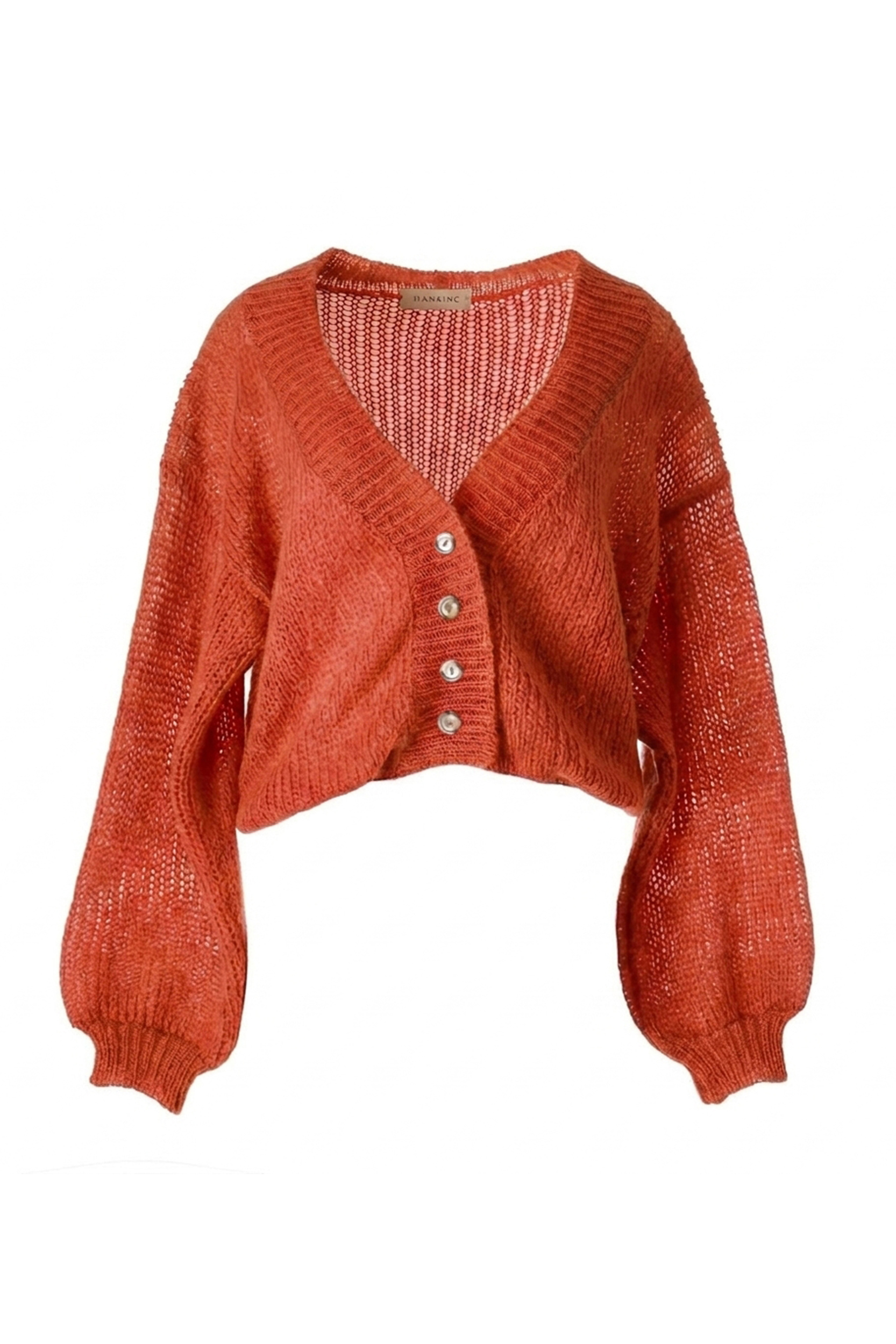 Cropped Cardigan in Rust