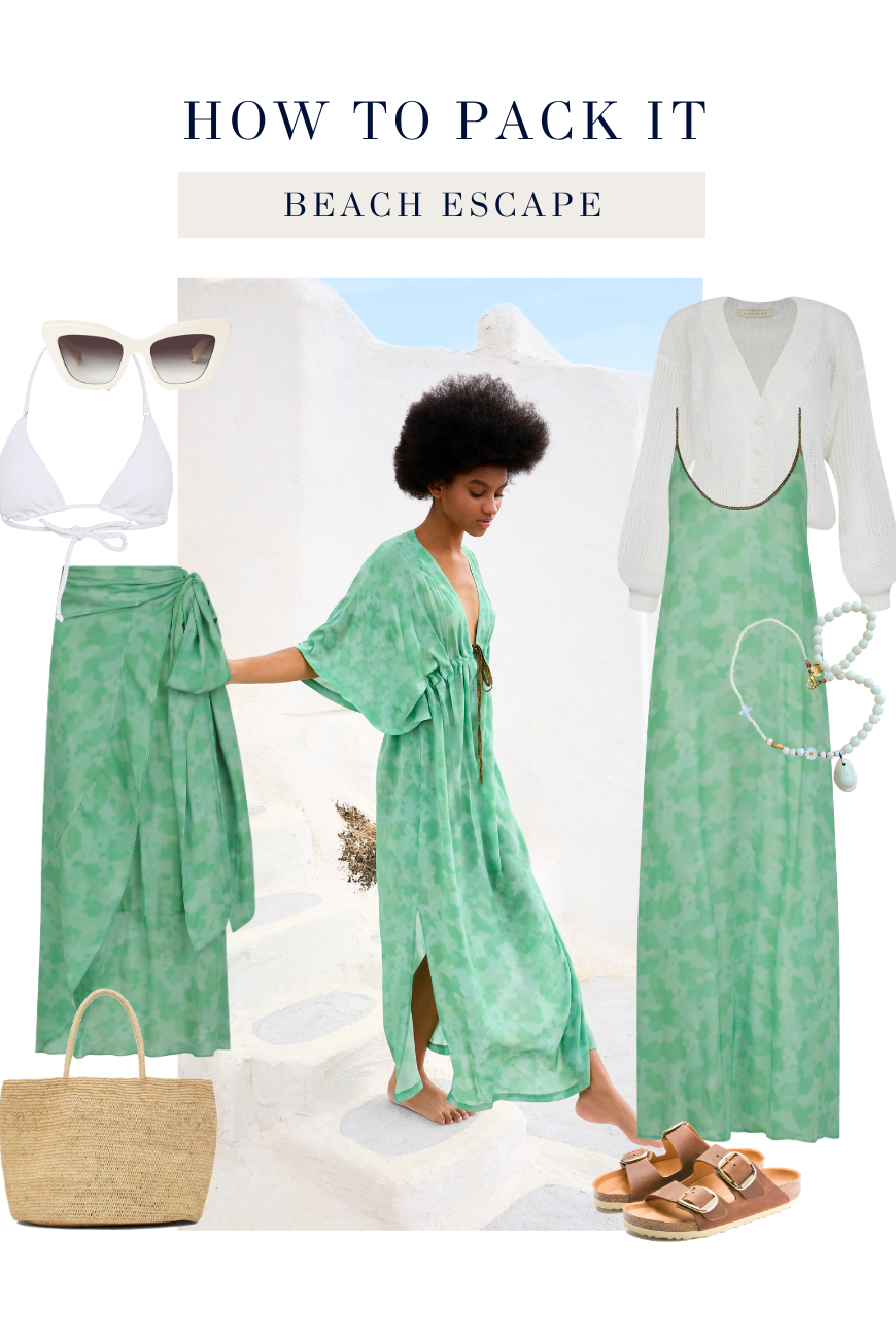 Hestia Dress in Green Watercolour Print