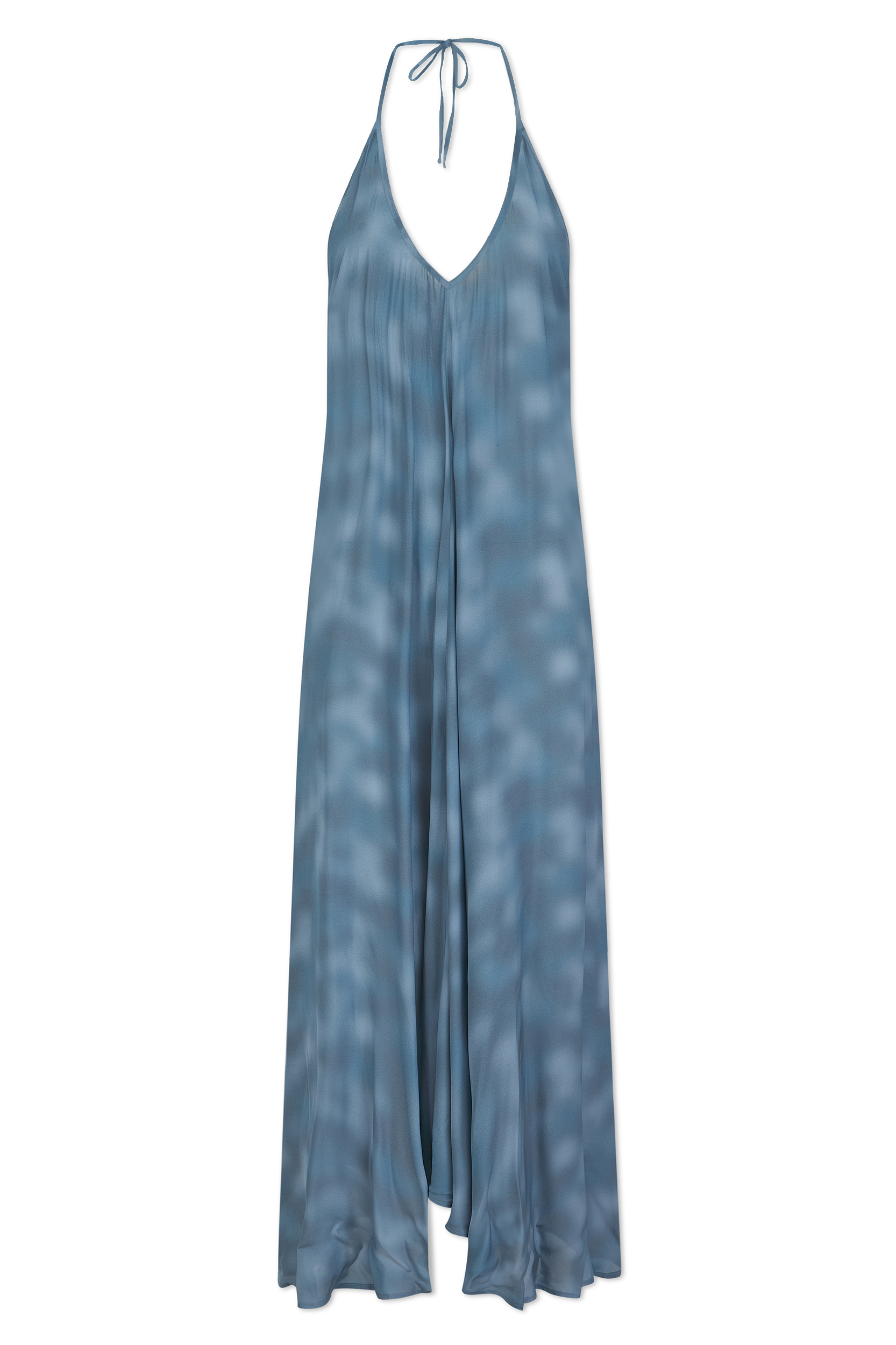 Rhodes Dress in Blue Watercolour Print