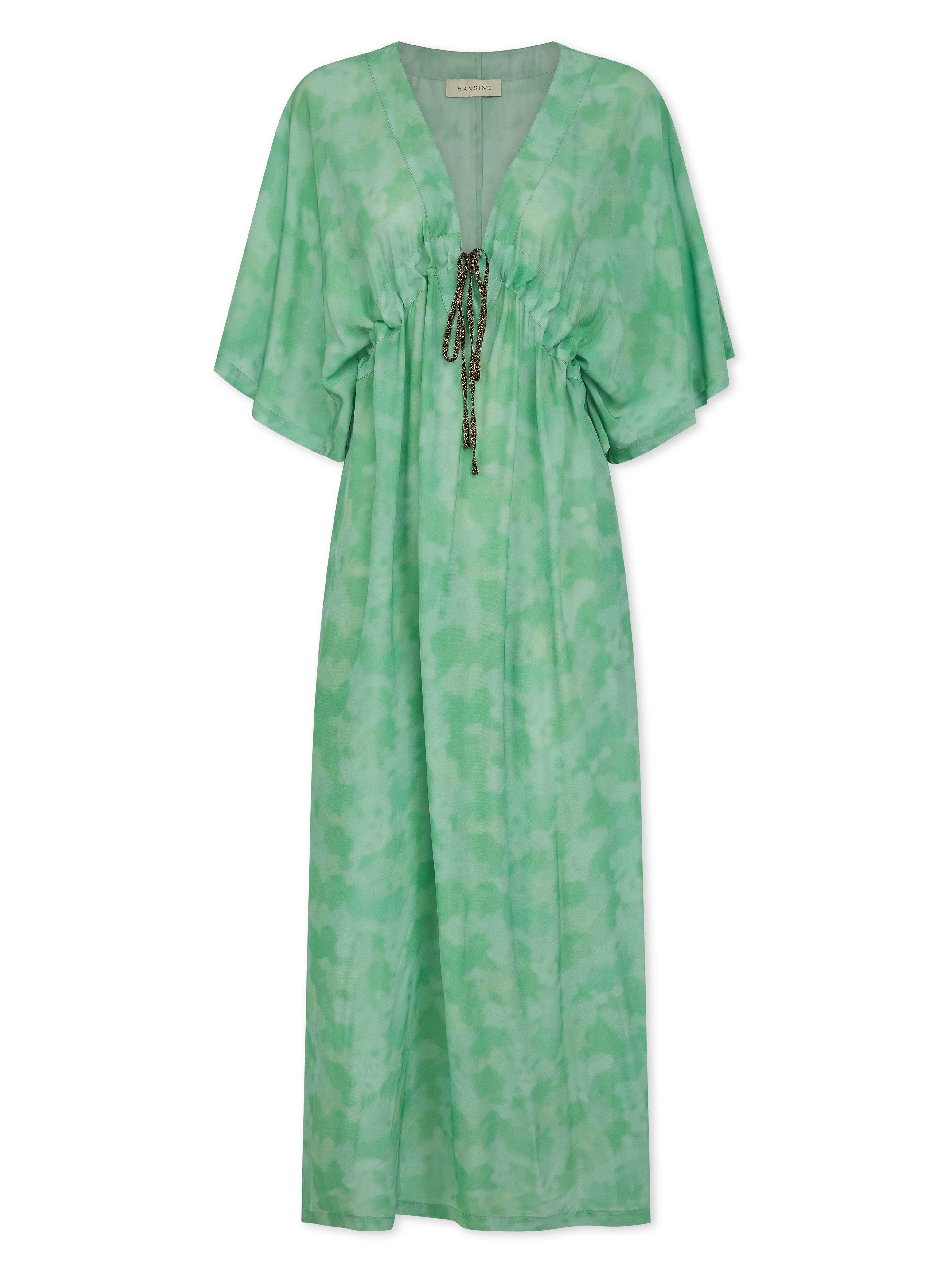 Medea Dress in Green Watercolour Print