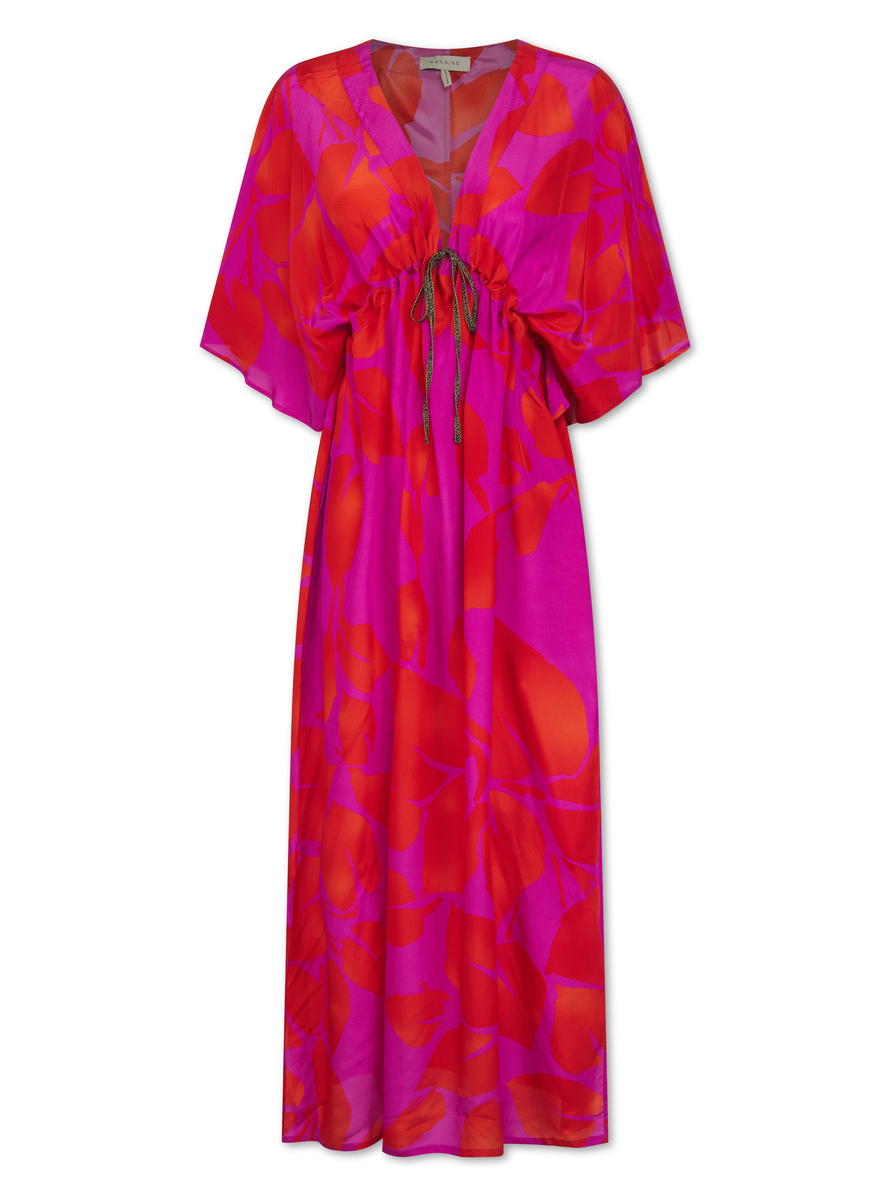 Medea Dress in Magenta Foglia Print