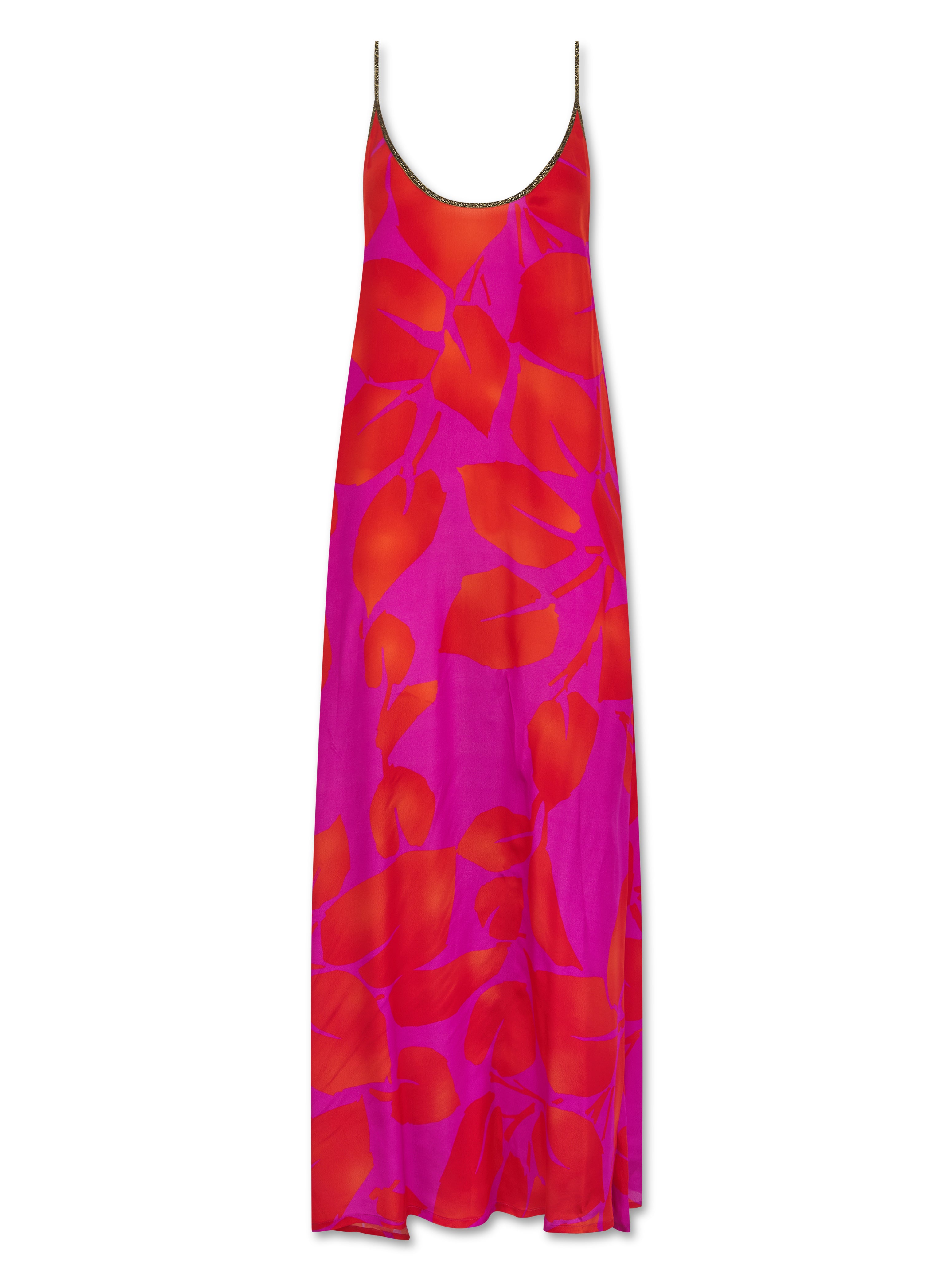 Hestia Dress in Magenta Foglia Print