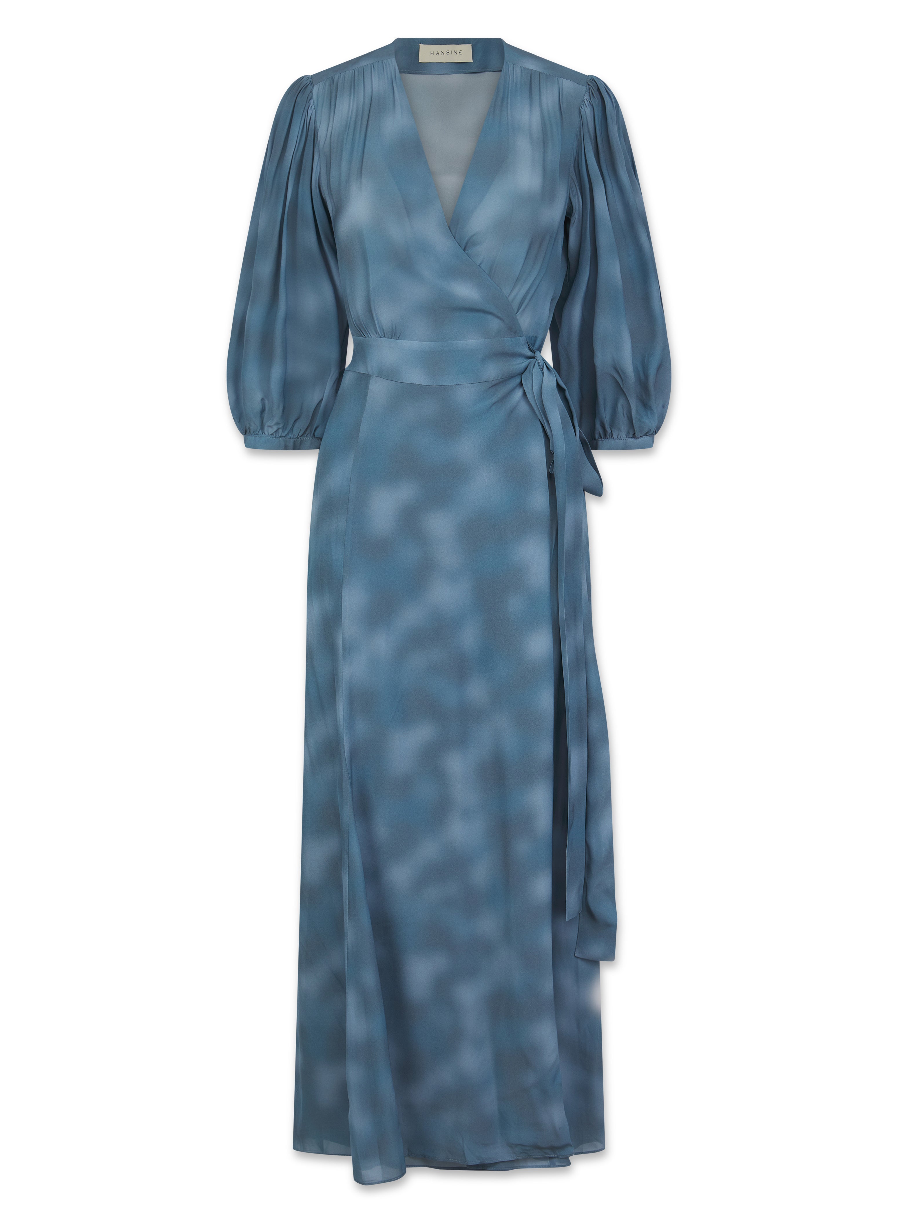 Pheobe Dress in Bay Blue Watercolour Print