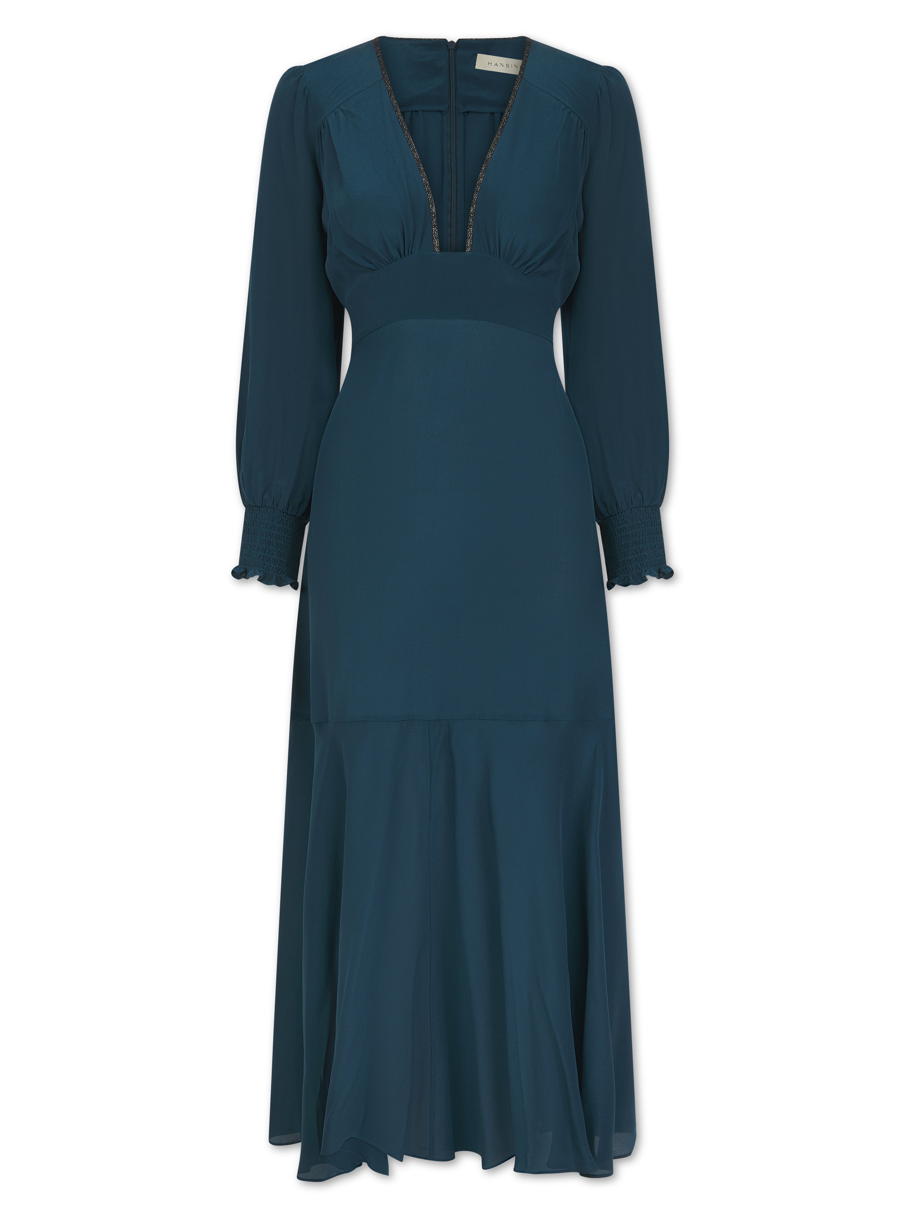 Electra Dress in Bay Blue Silk