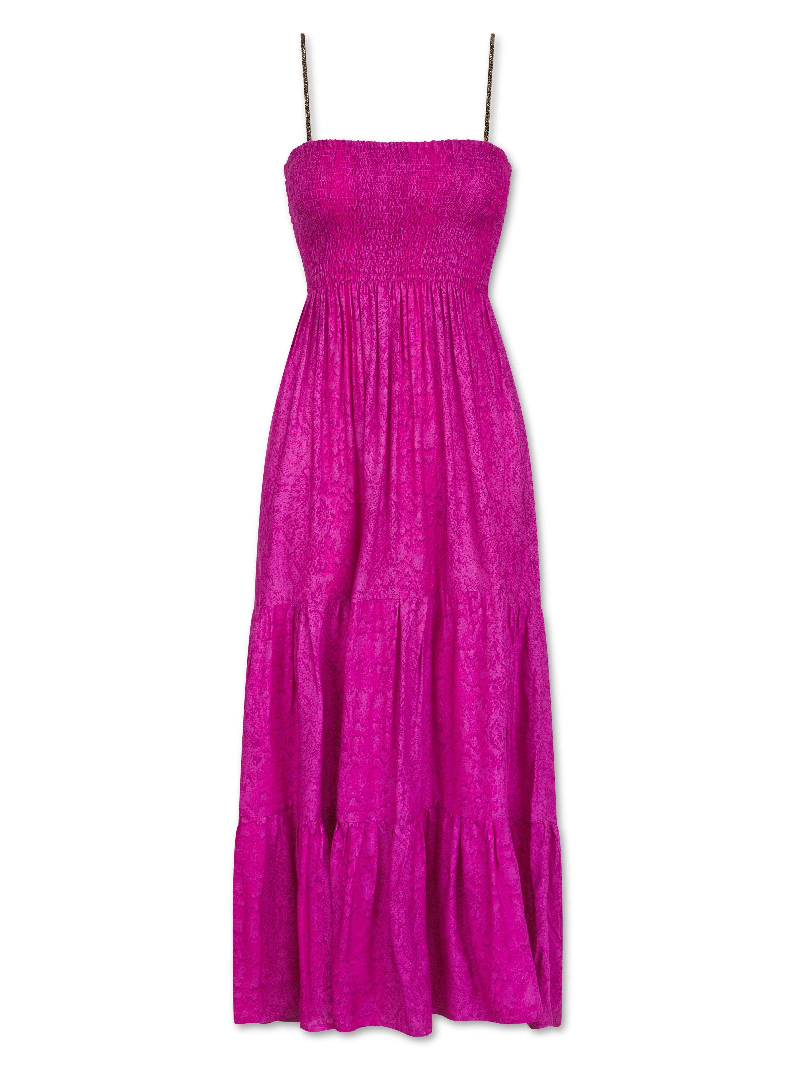 Gaia Dress in Magenta Serpentine Print