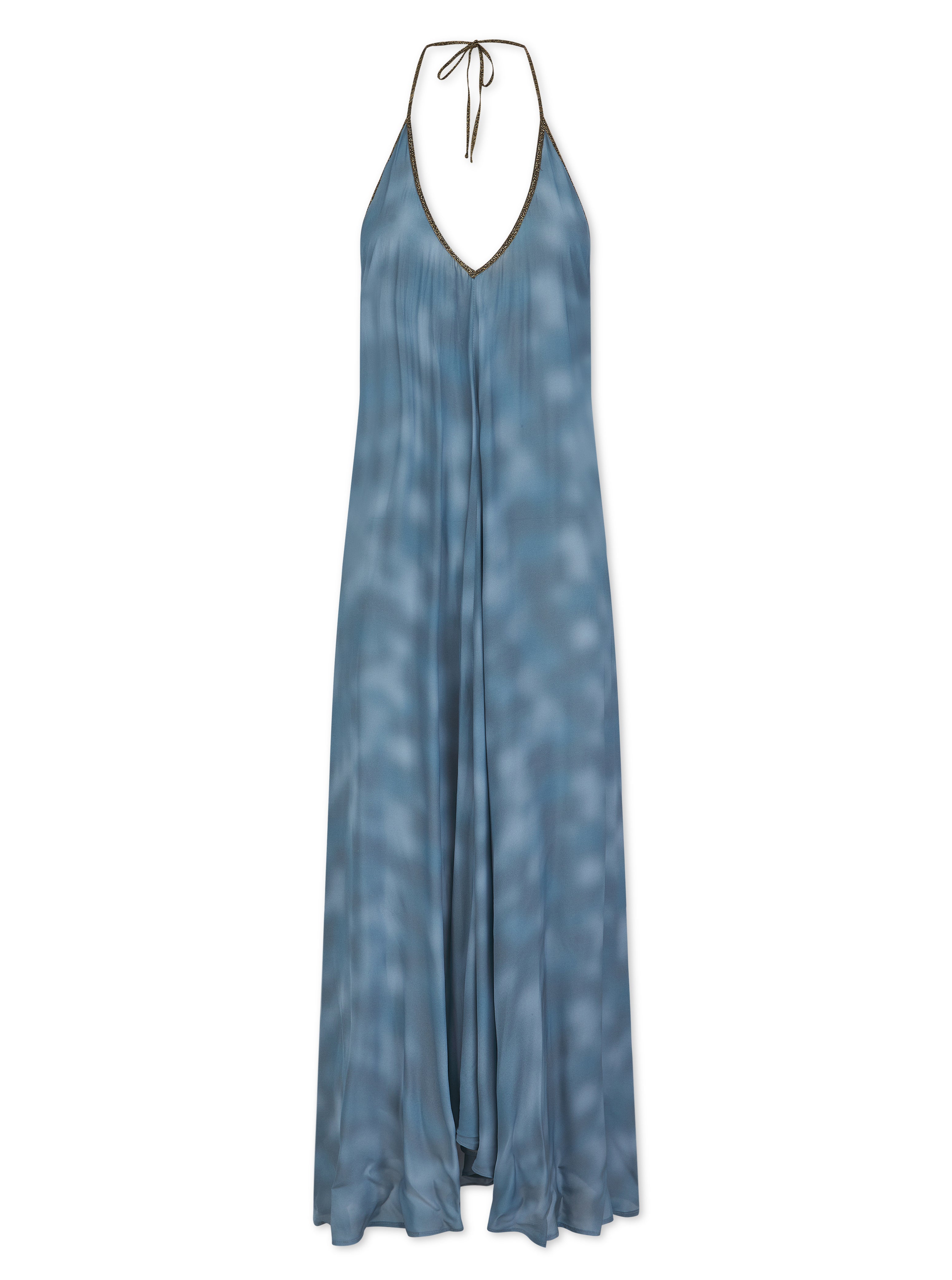 Rhodes Dress in Blue Watercolour Print