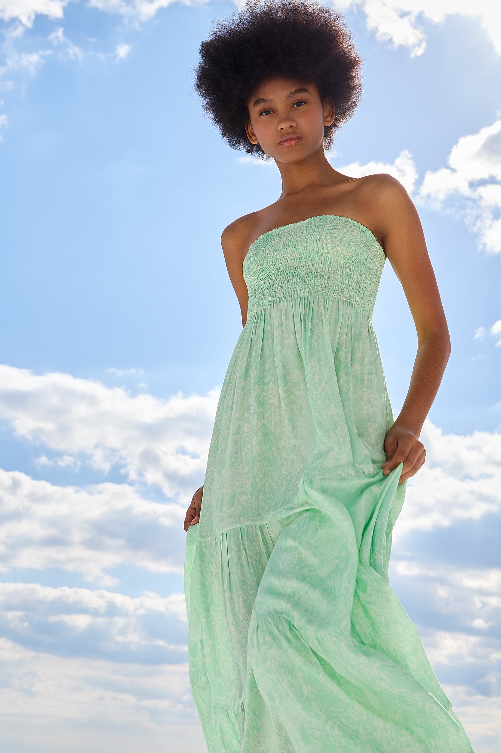 Gaia Dress in Green Serpentine Print