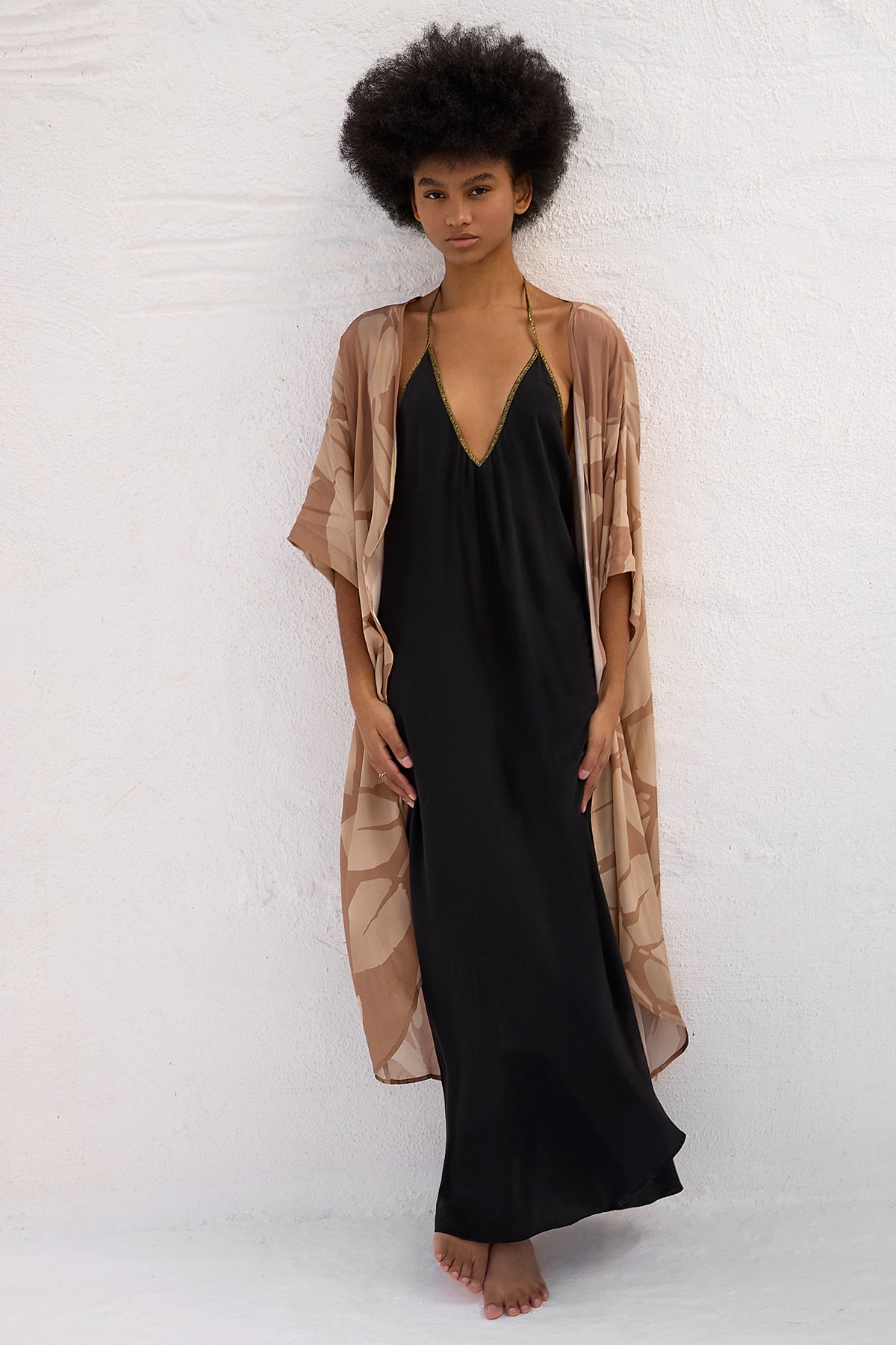 Hera Kimono Mocha Print