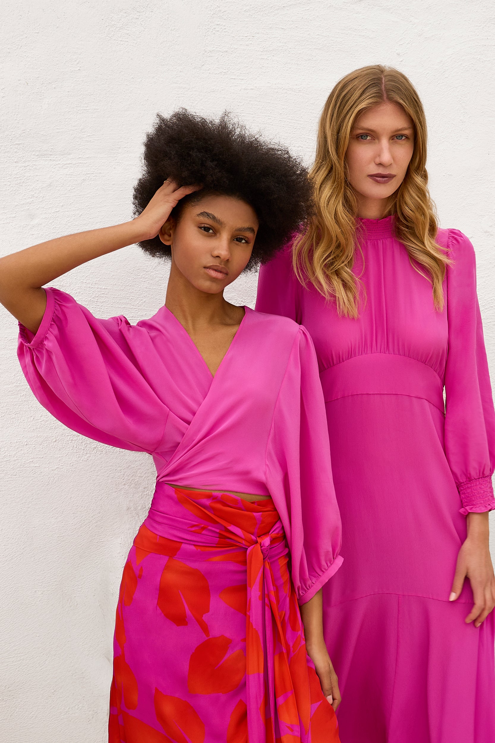 Calypso Skirt in Magenta Foglia Print