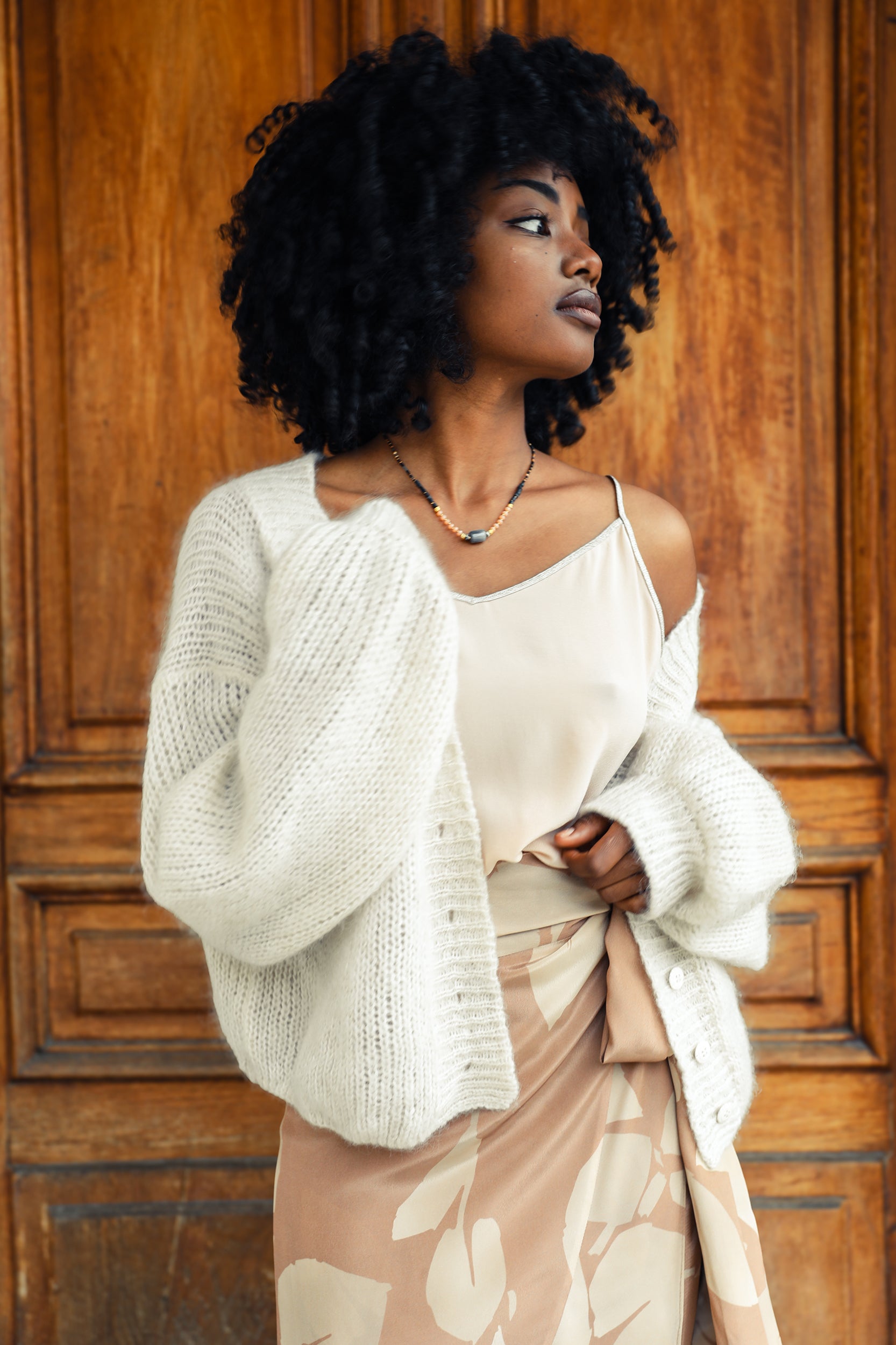 Calypso Skirt in Mocha Foglia Print