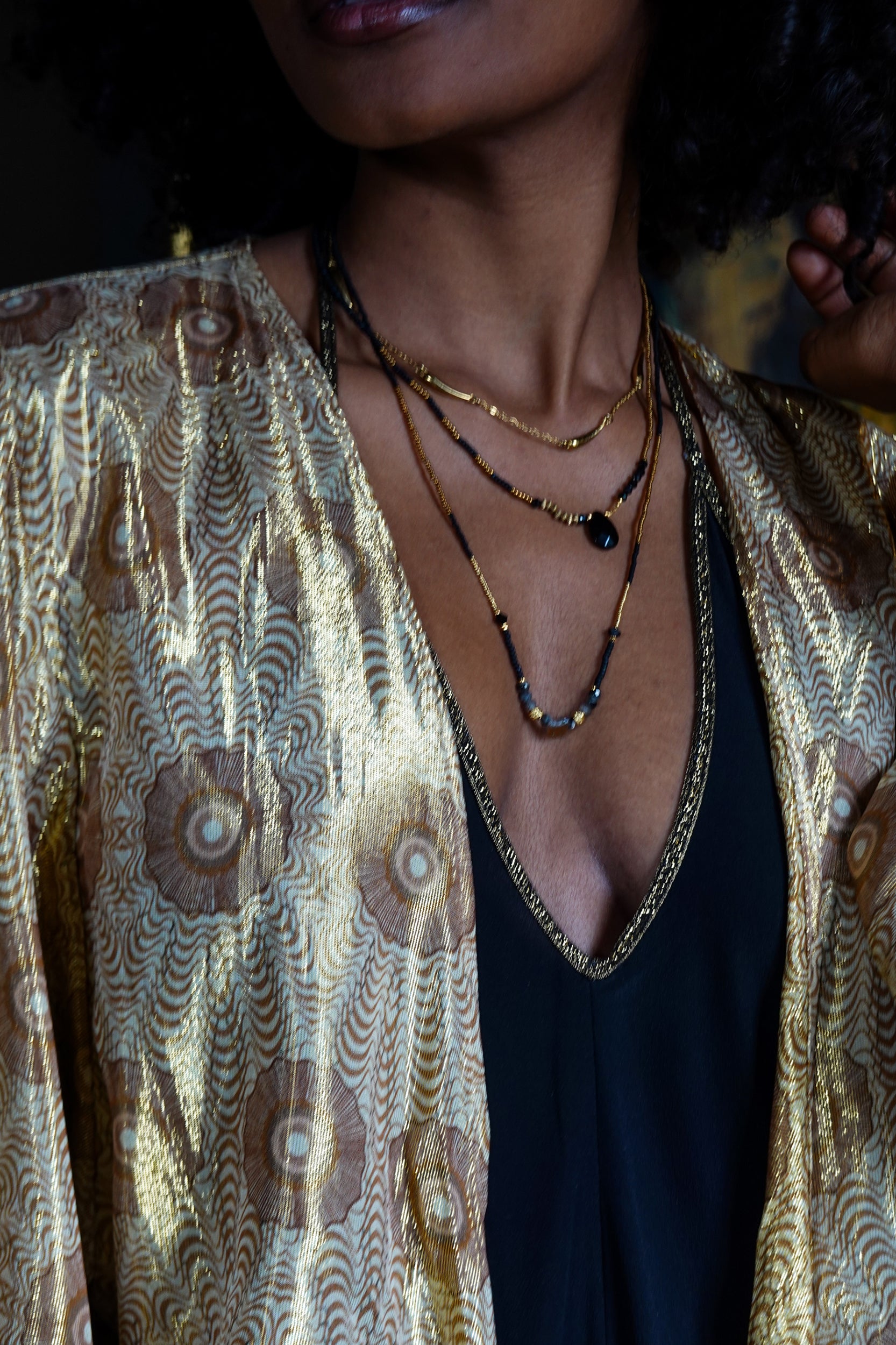 Bolero in Gold Peacock Print