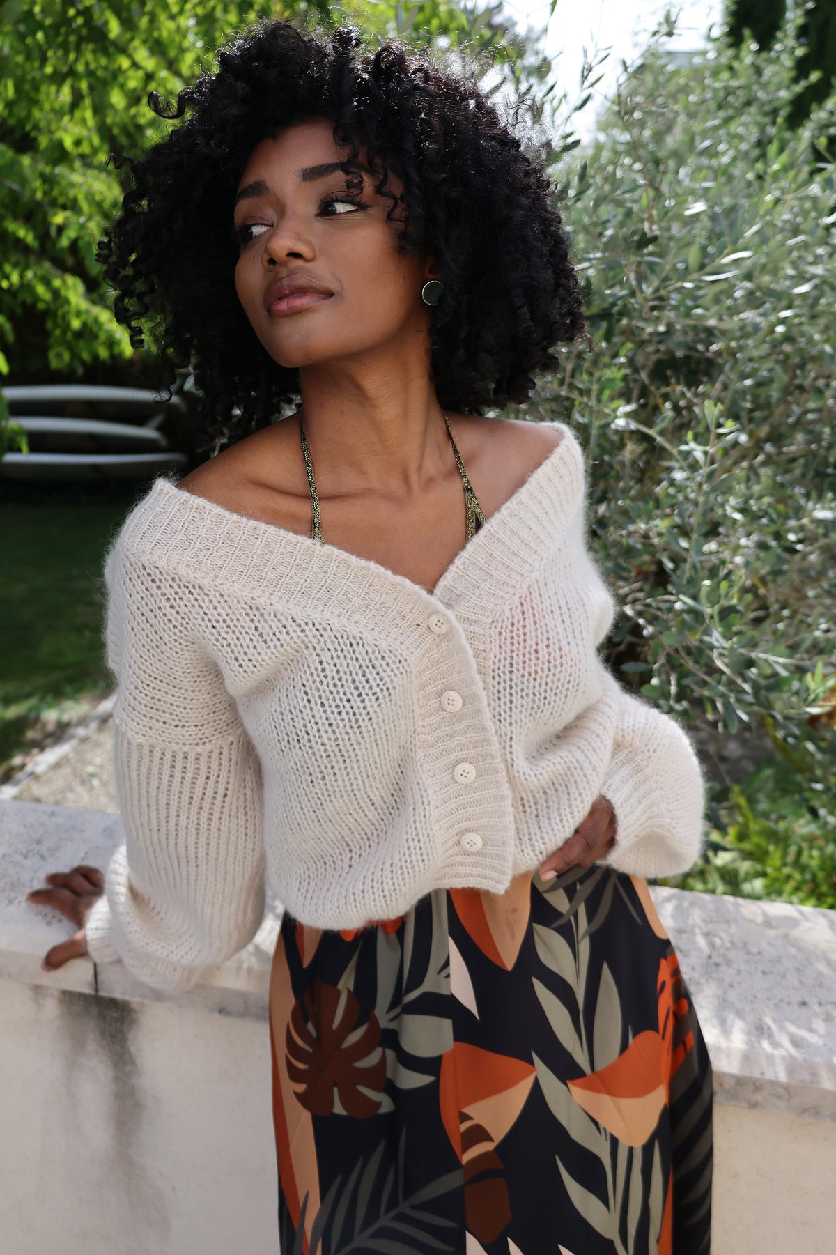 Cropped Cardigan in Clotted Cream