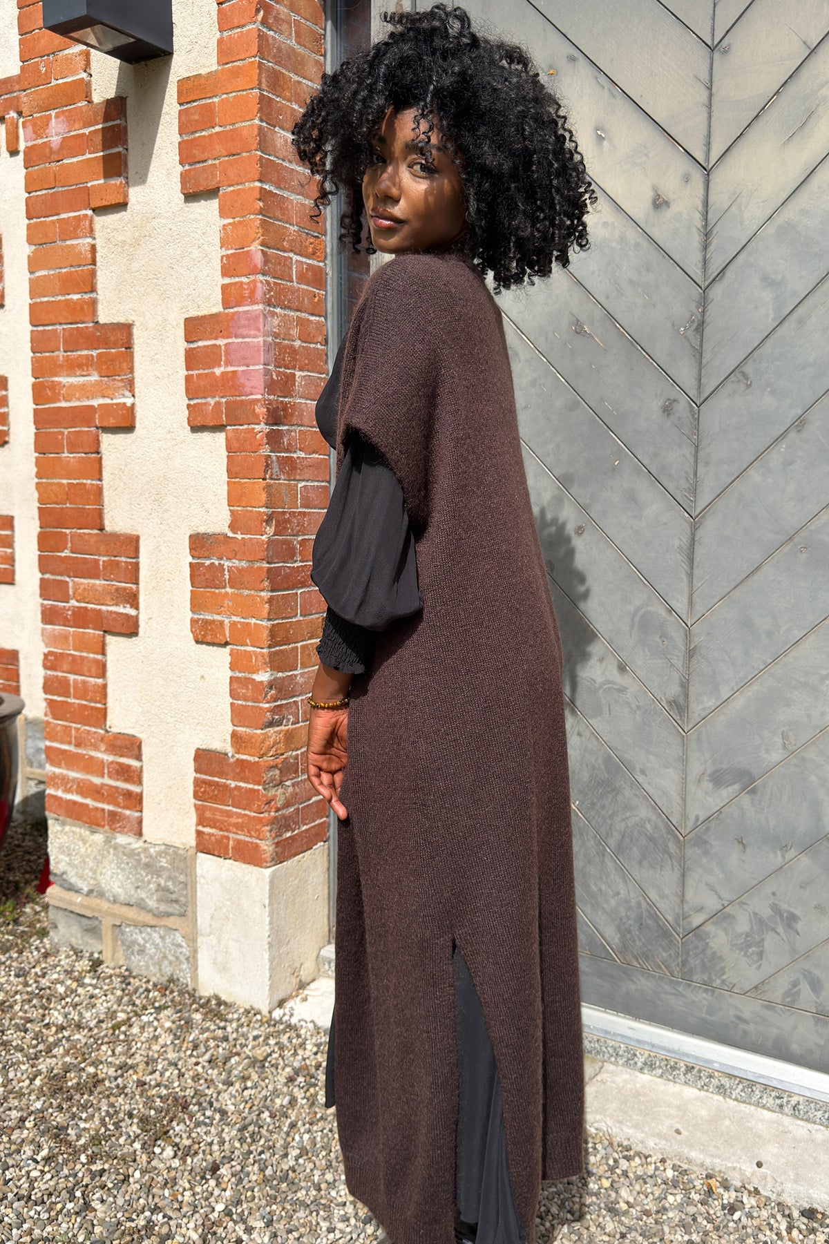 Rhea Long Wool Gilet