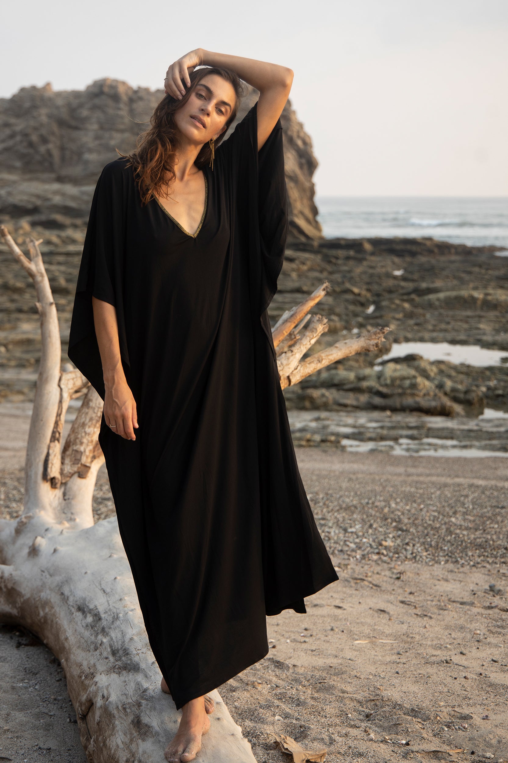 Aphrodite Dress in Black Jersey