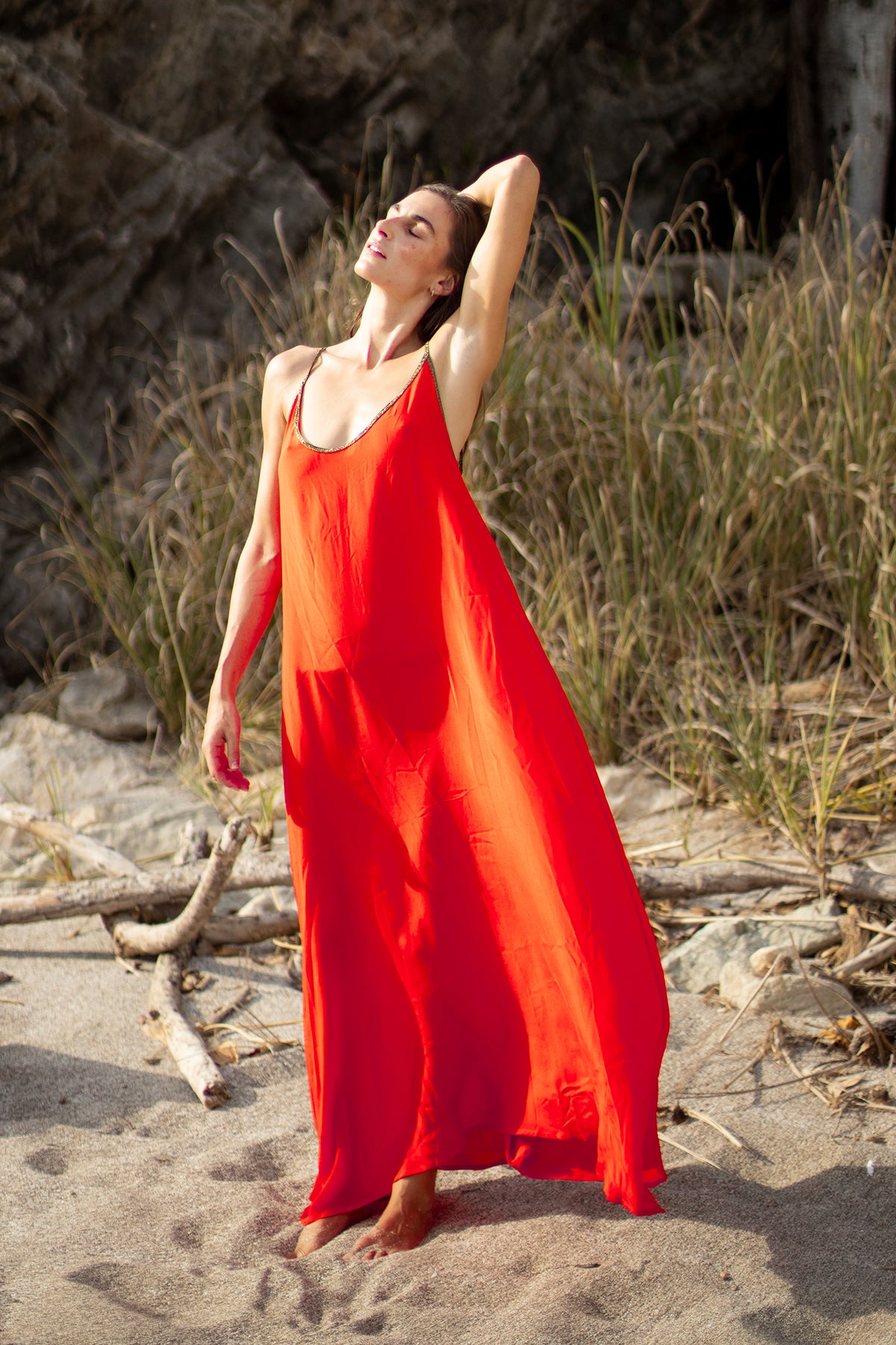 Hestia Dress Fire Silk