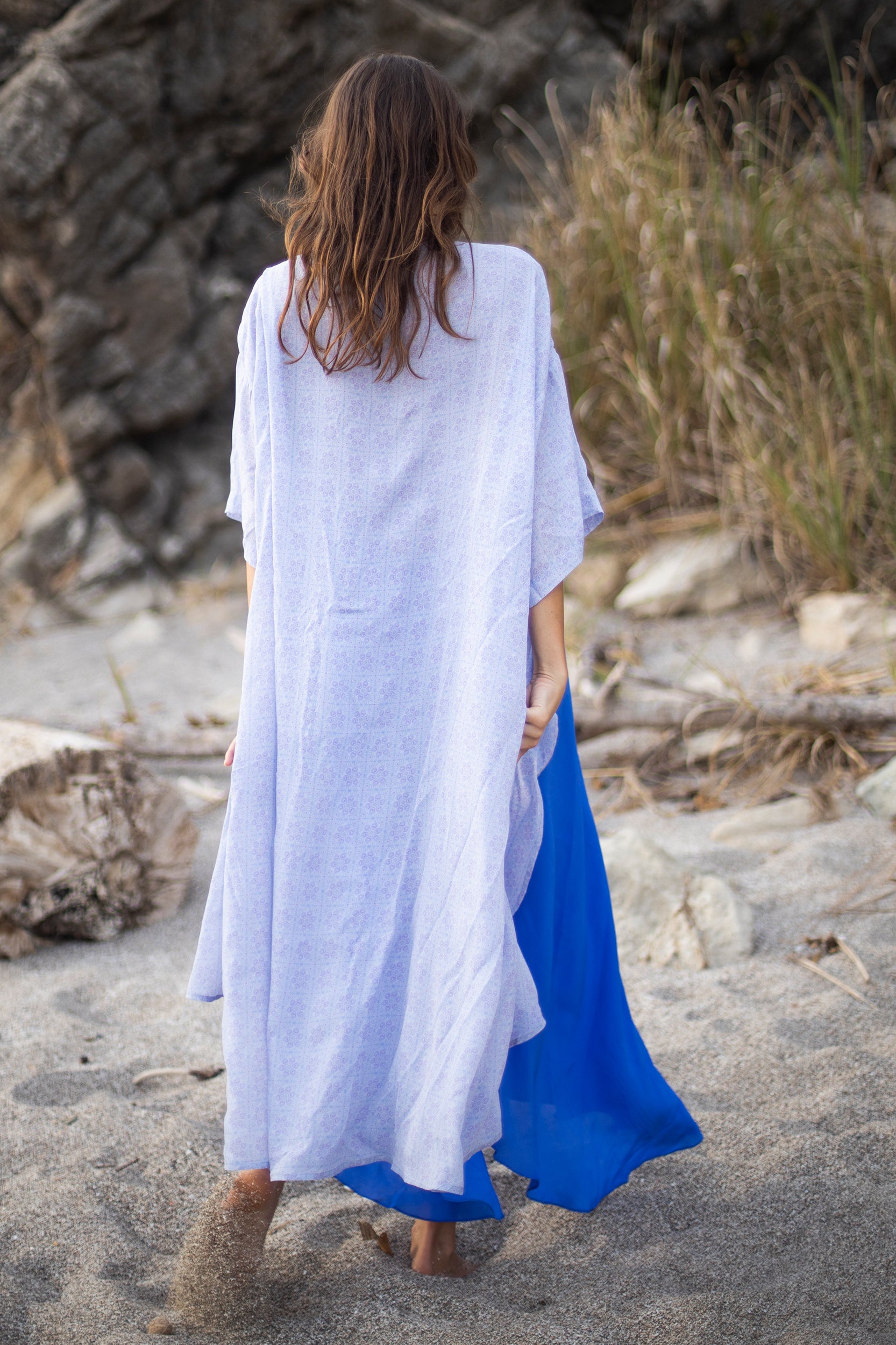 Hera Kimono in Vintage Petal Print in Sweetpea