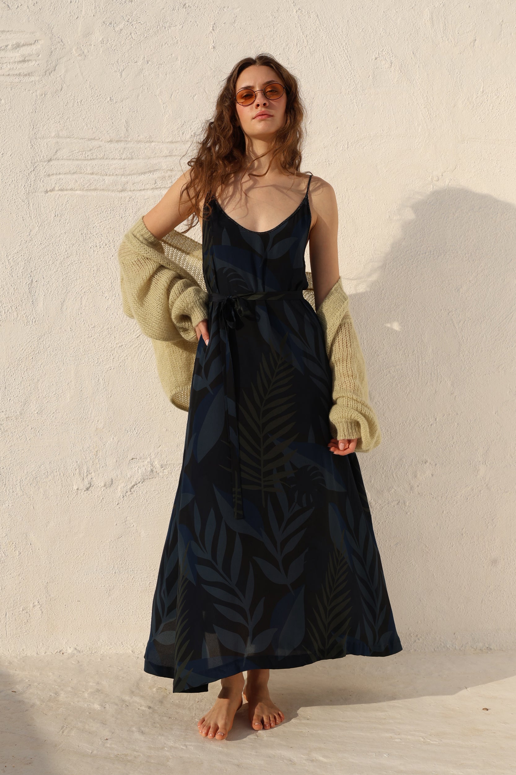 Hestia Dress in Midnight Tropica Print