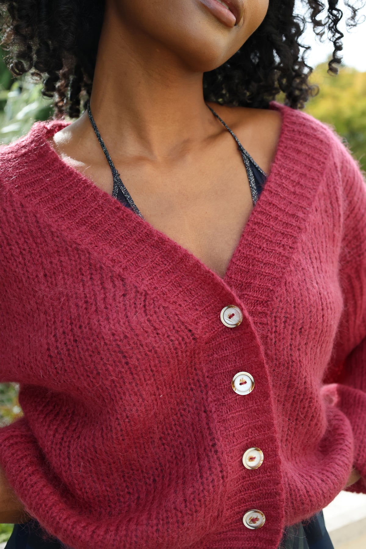 Cropped Cardigan in Raspberry Sorbet