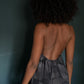 Hestia Dress in Charcoal Foglia Print