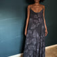 Hestia Dress in Charcoal Foglia Print