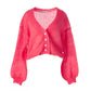 Cropped Cardigan in Hot Pink