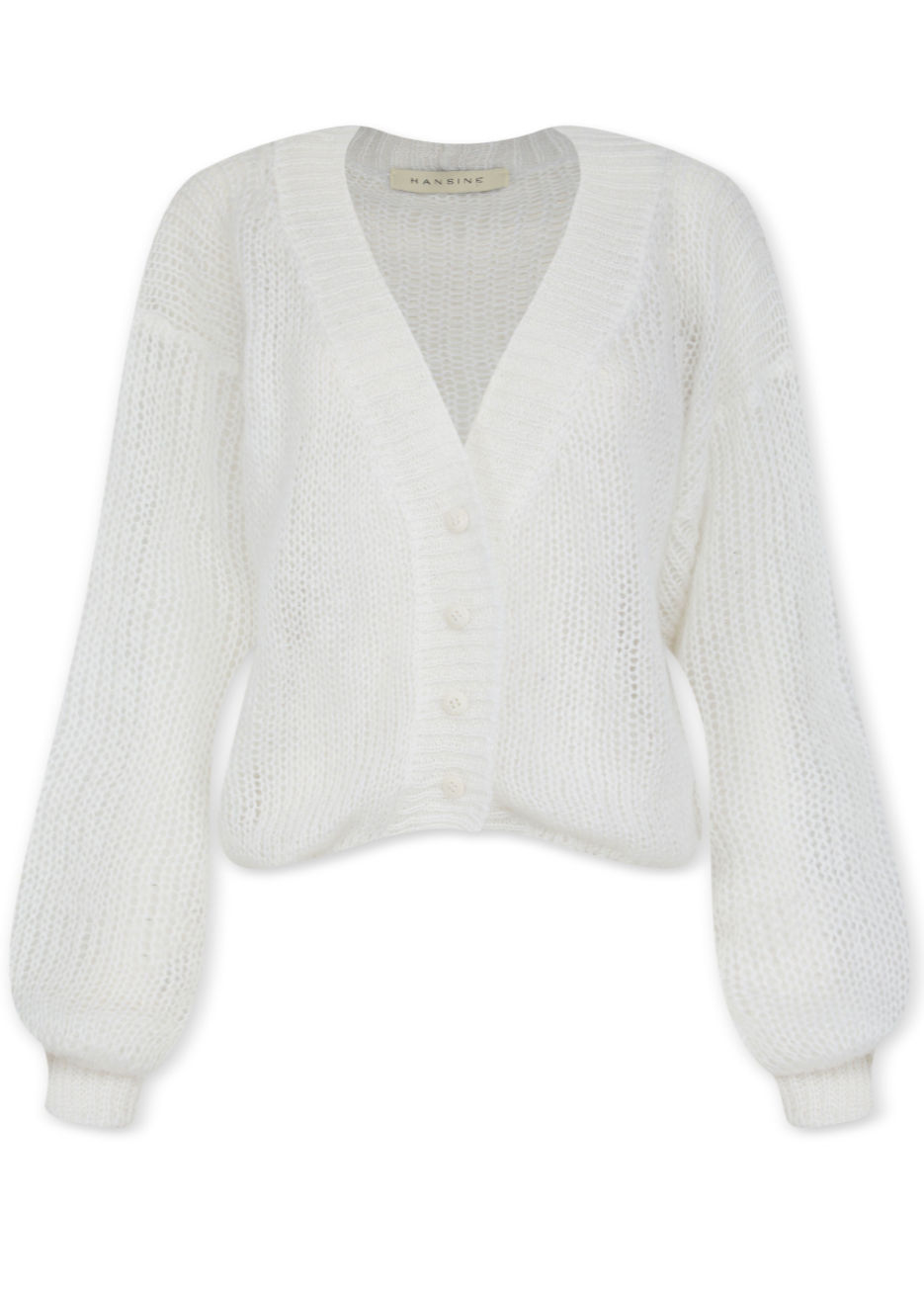 Cropped Cardigan in White