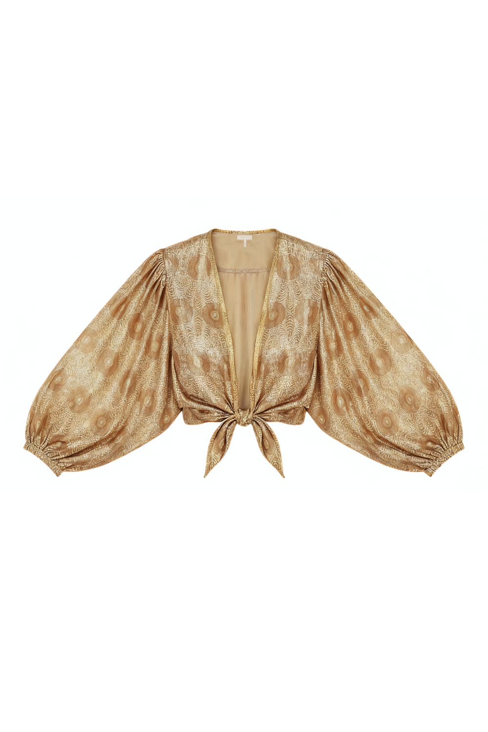 Bolero in Gold Peacock Print