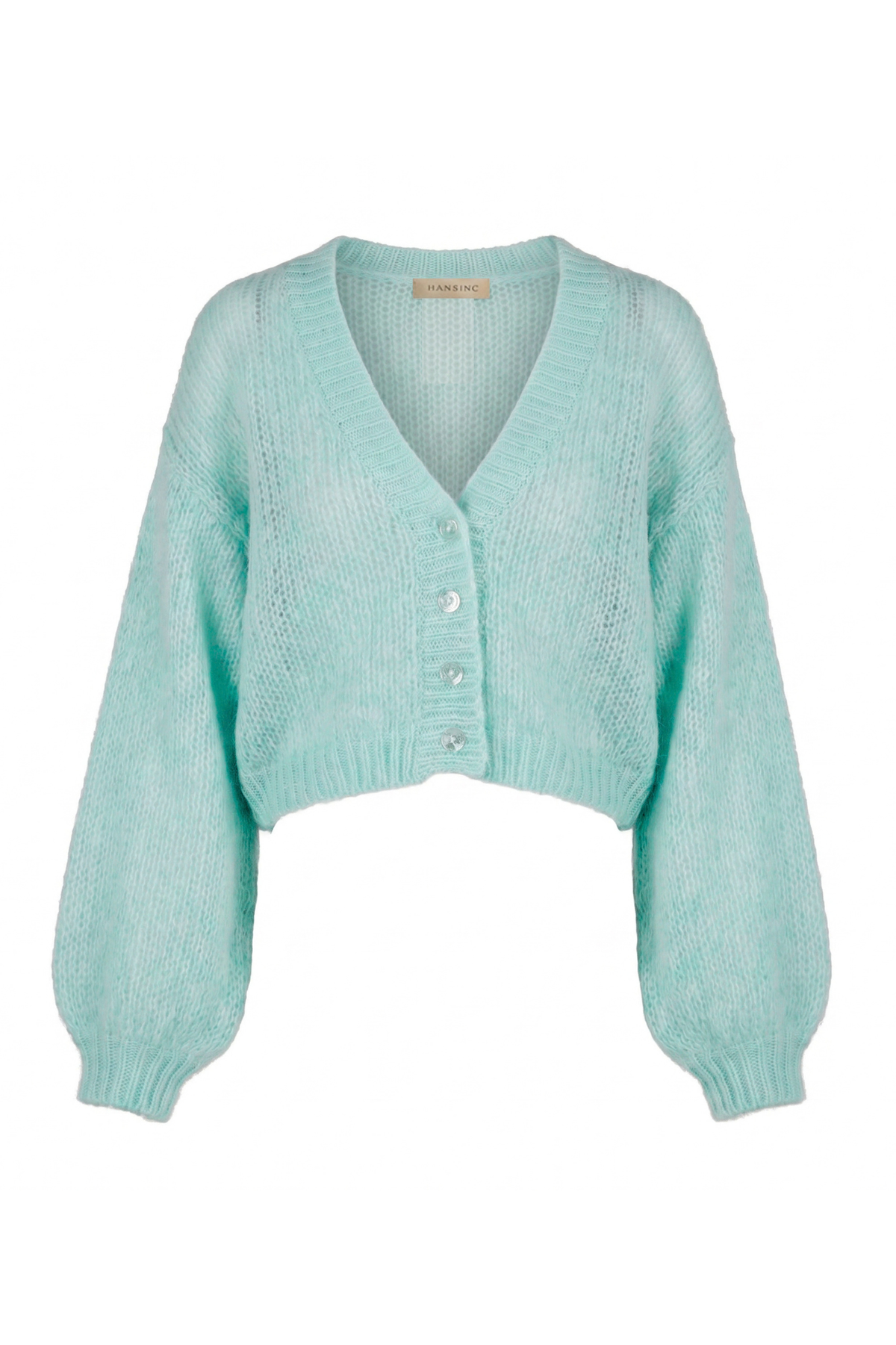 Cropped Cardigan in Aqua