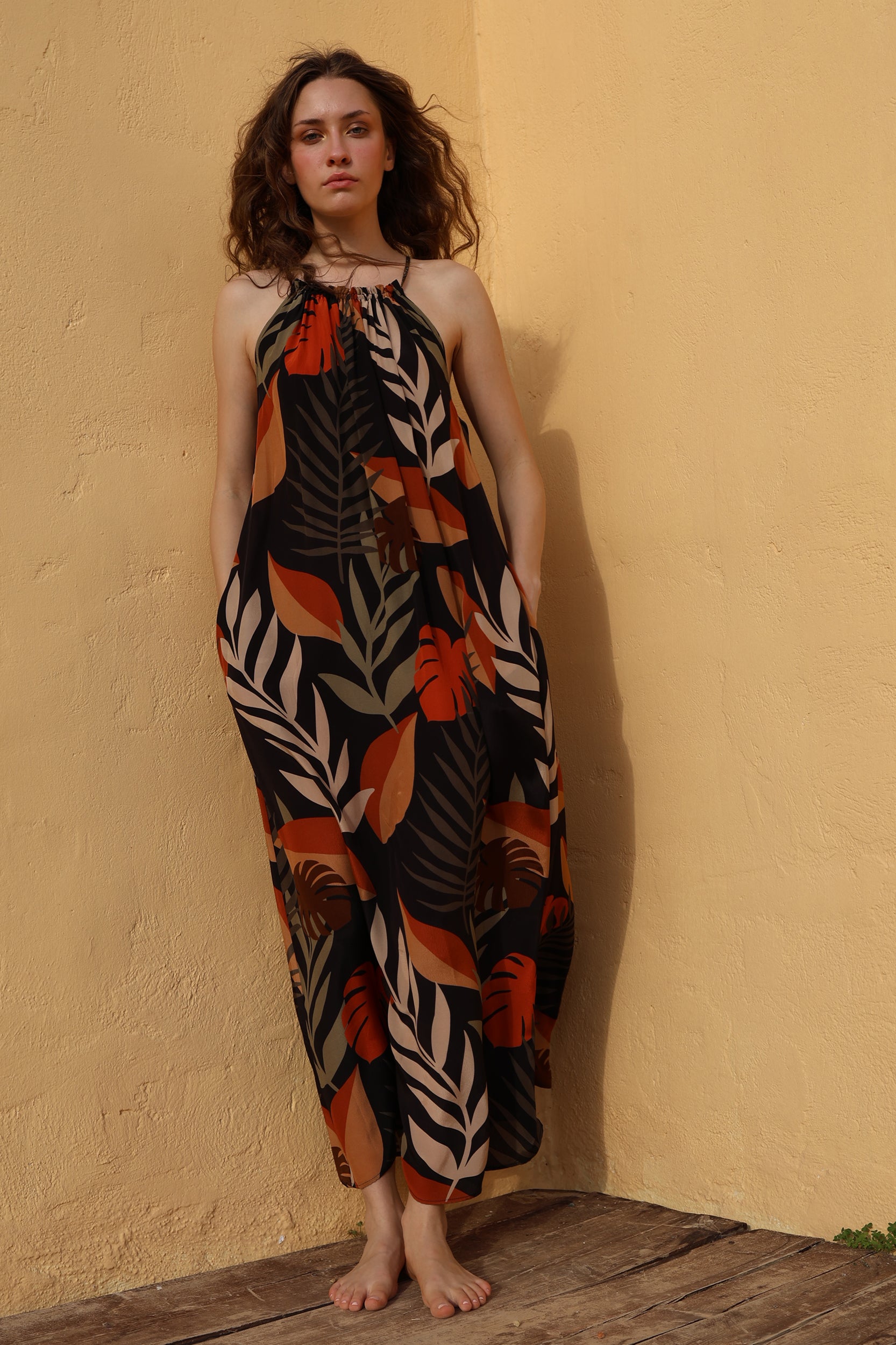 Astrea Dress in Cacao Tropica Print