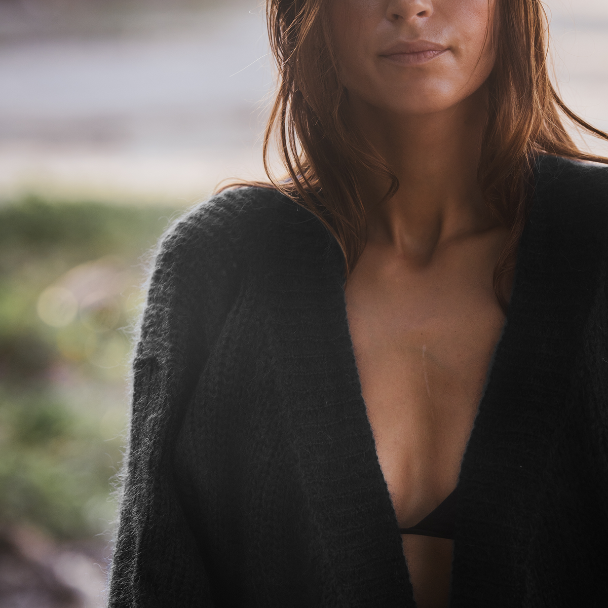 Cropped Cardigan in Black