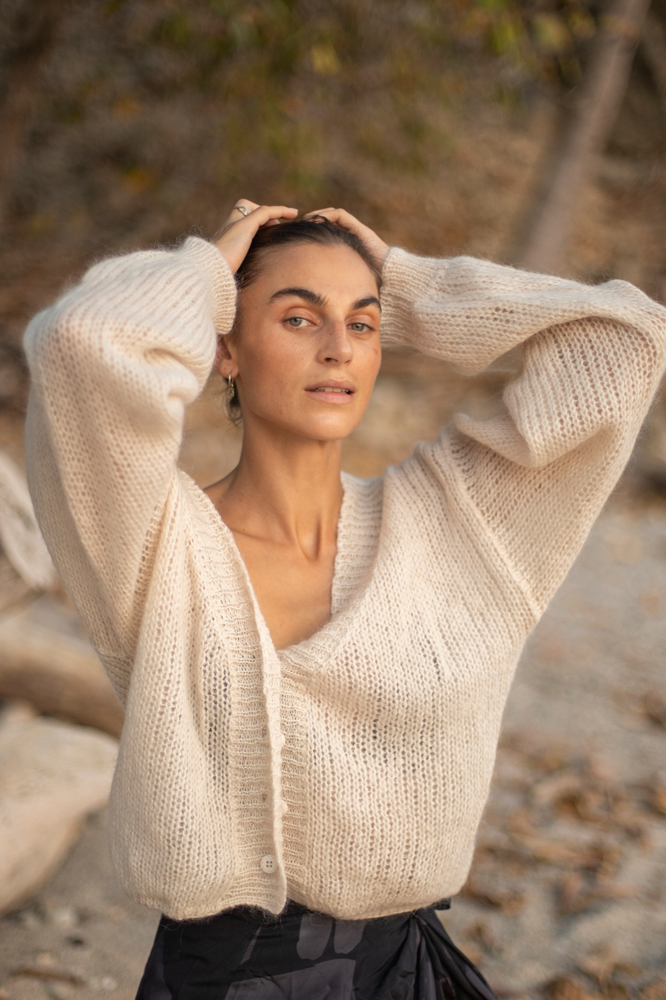 Cropped Cardigan in Clotted Cream