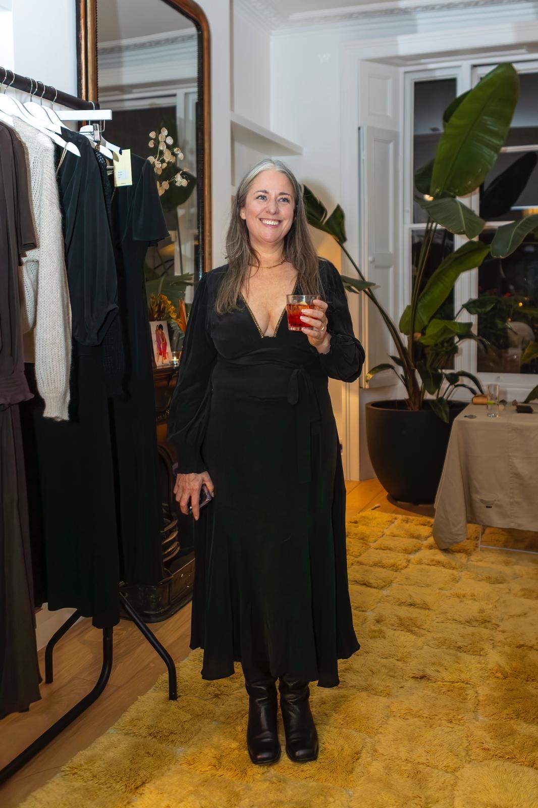 Electra in Block Silk in Black