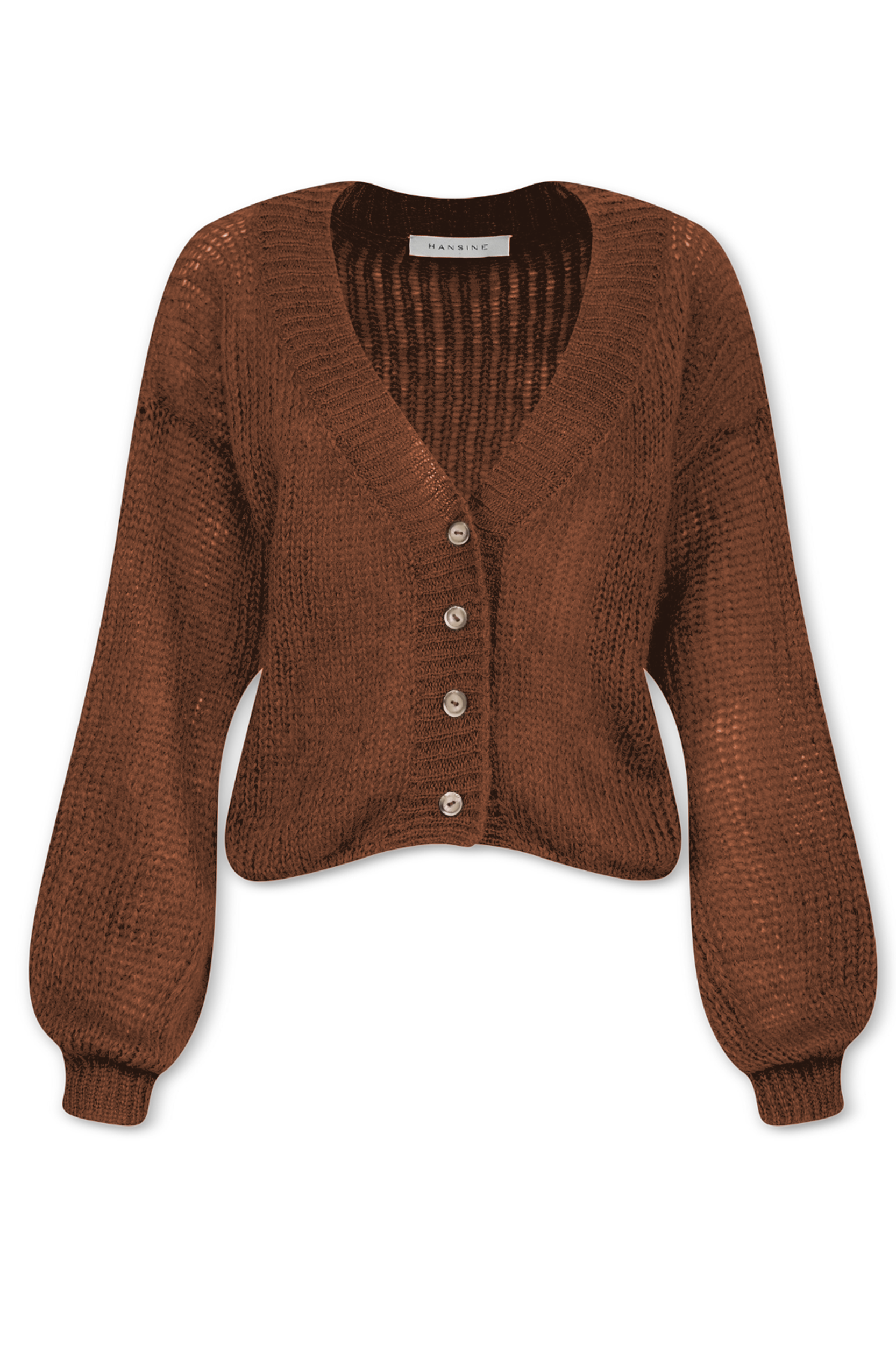 Cropped Cardigan in Hazelnut Brown