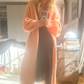 Long Bell- Sleeved Cardigan in Apricot