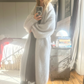 Long Bell- Sleeved Cardigan in Pale Silver